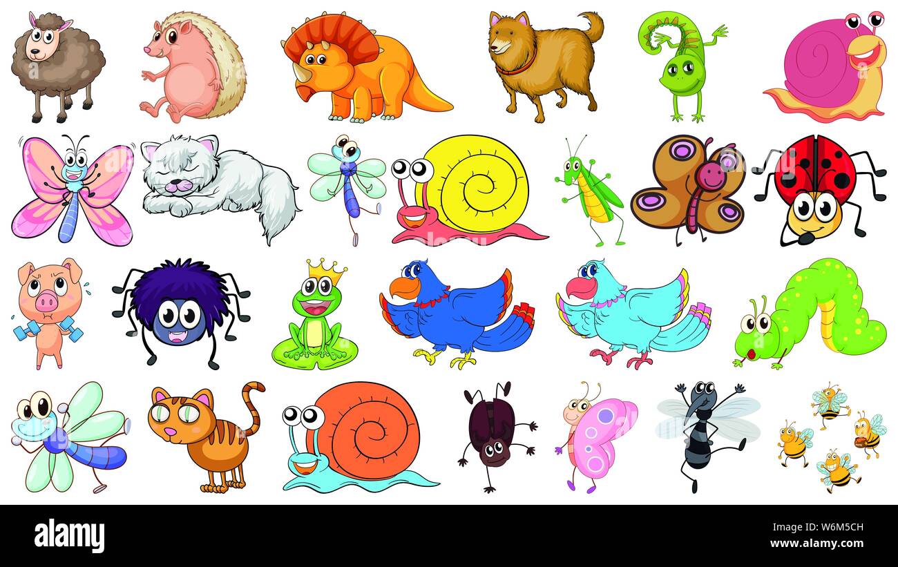 Set of various animals illustration Stock Vector Image & Art - Alamy