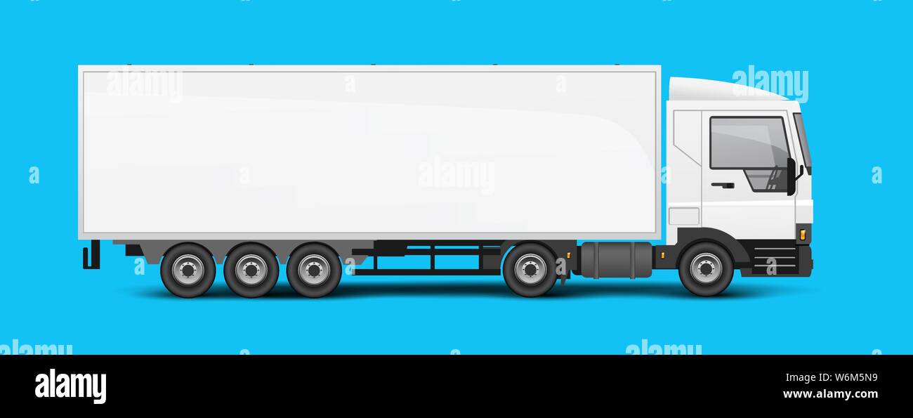 A large truck and trailer with room for branding and identity. Logistics vector illustration. Stock Vector