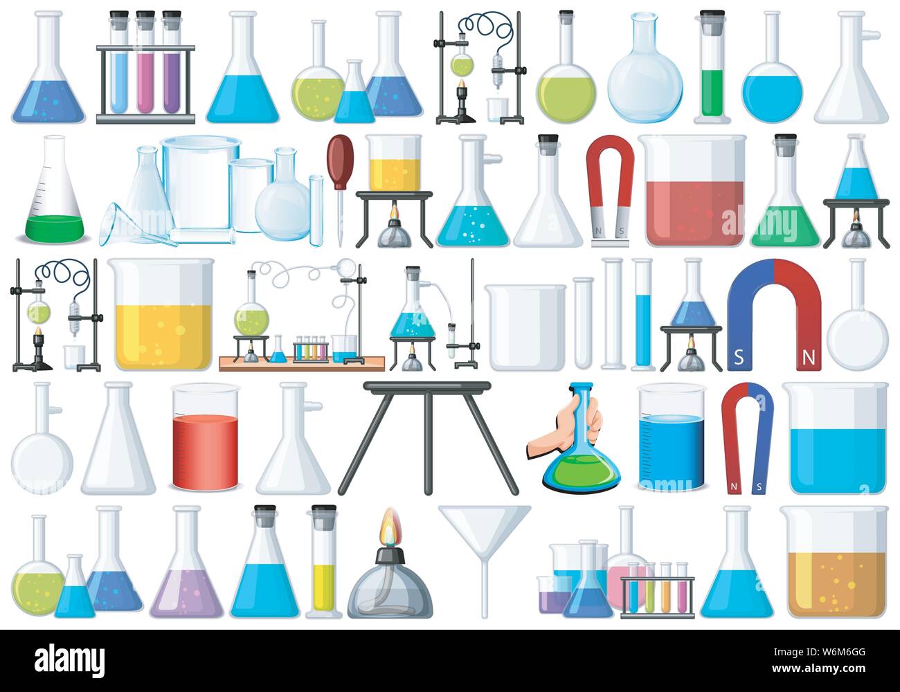 set of science beakers illustration Stock Vector Image & Art Alamy