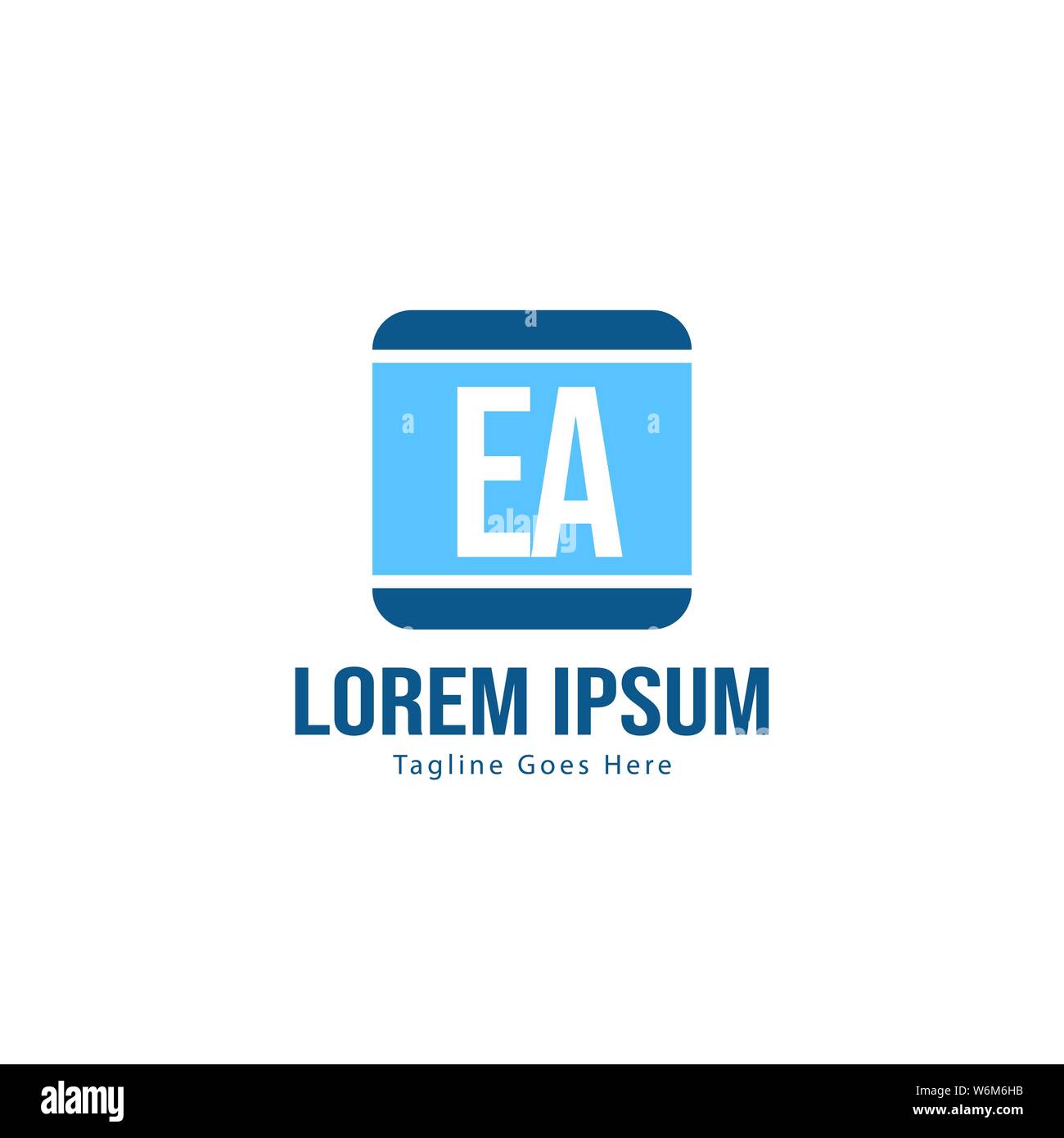 Initial EA logo template with modern frame. Minimalist EA letter logo vector illustration design Stock Vector
