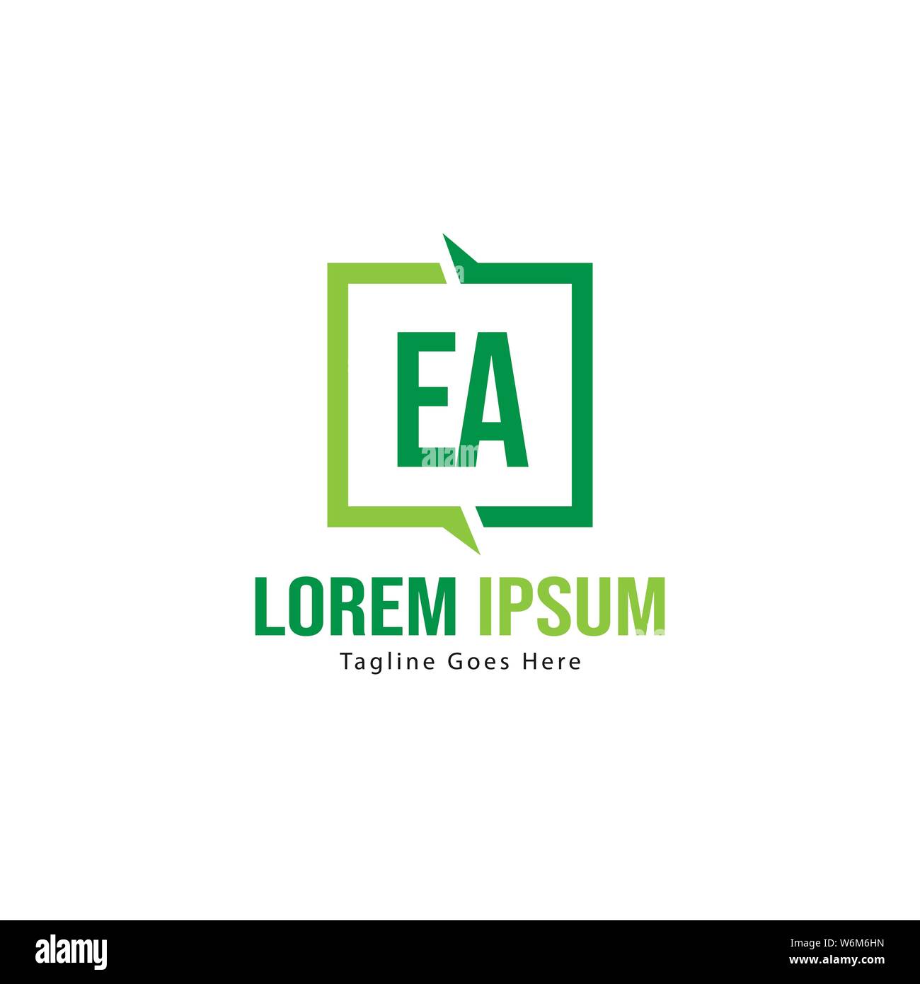 Initial EA logo template with modern frame. Minimalist EA letter logo vector illustration design Stock Vector