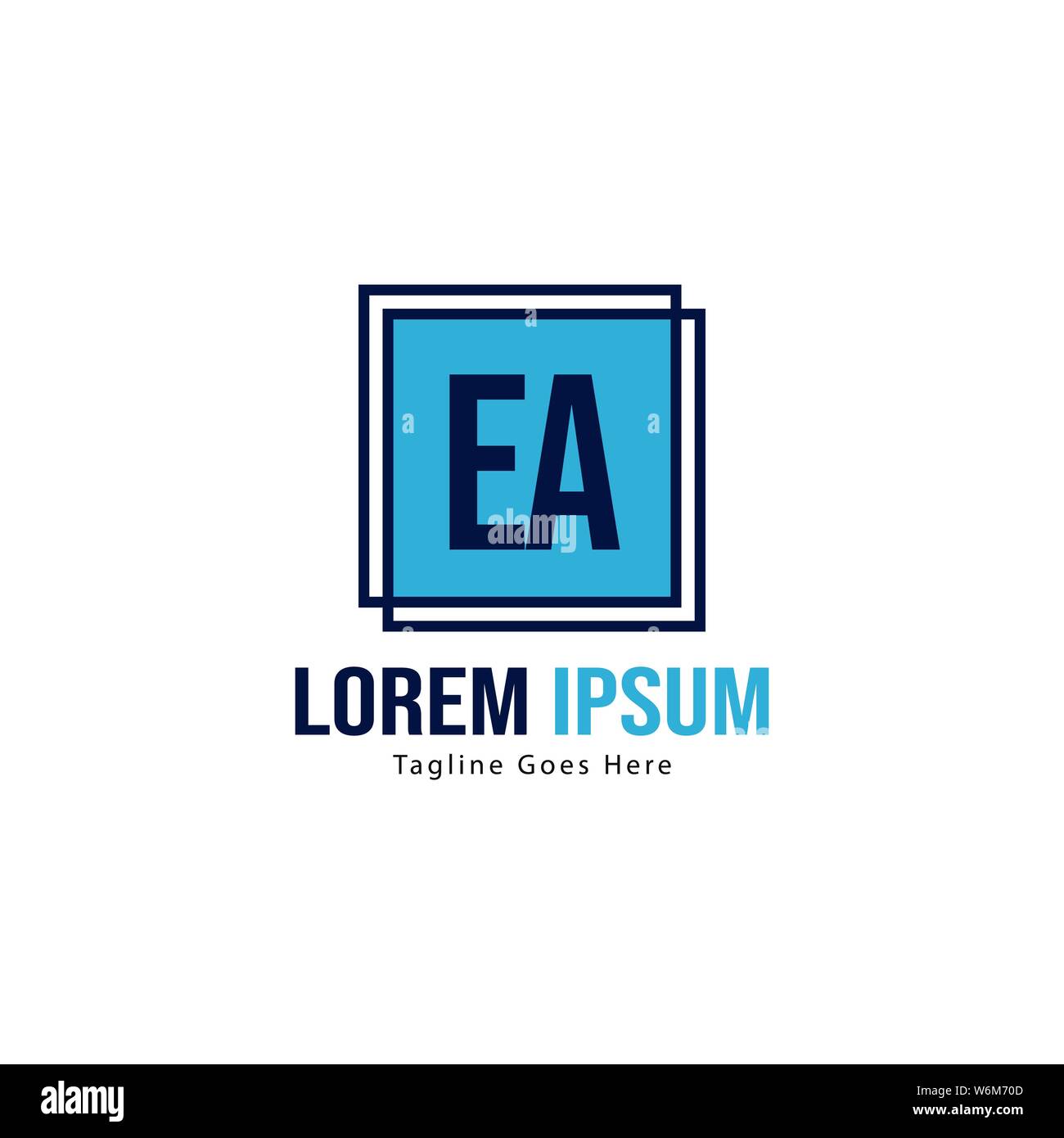 Initial EA logo template with modern frame. Minimalist EA letter logo vector illustration design Stock Vector