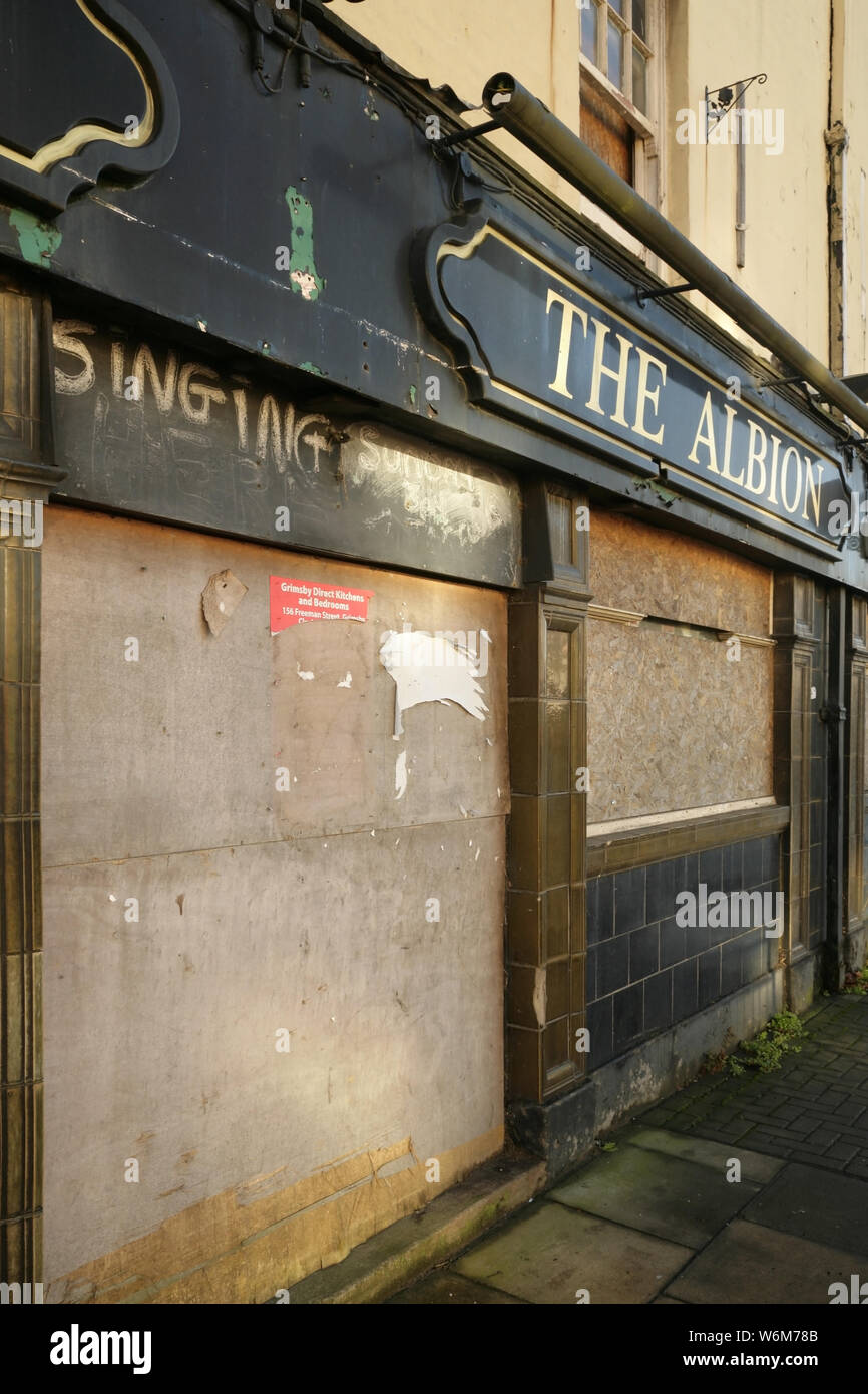 The disused and abandoned Albion public house, Cleethorpe Road, Grimsby