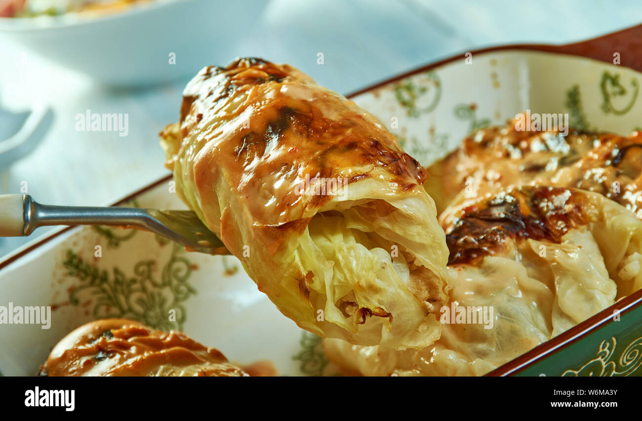 Cabbage Roll Chicken Enchiladas , Mexican food Stock Photo Alamy
