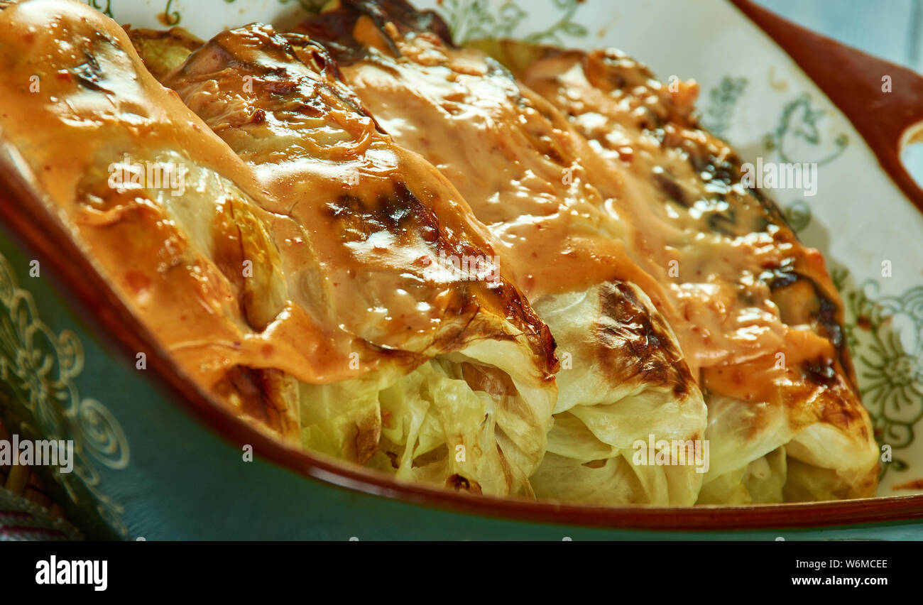 Cabbage Roll Chicken Enchiladas , Mexican food Stock Photo Alamy