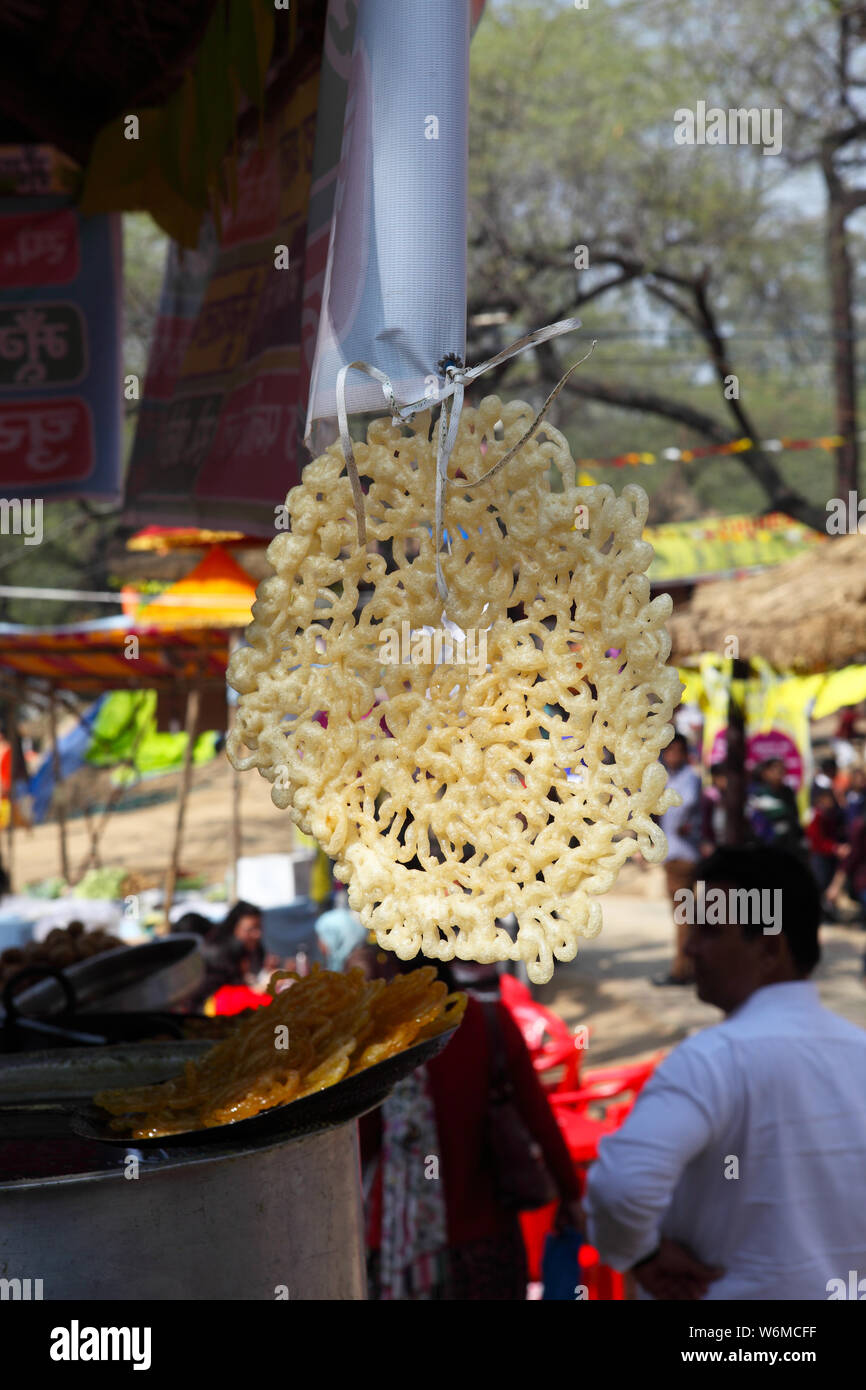 Jalebi stall at Surajkund Crafts Mela, Surajkund, Faridabad, Haryana, India Stock Photo