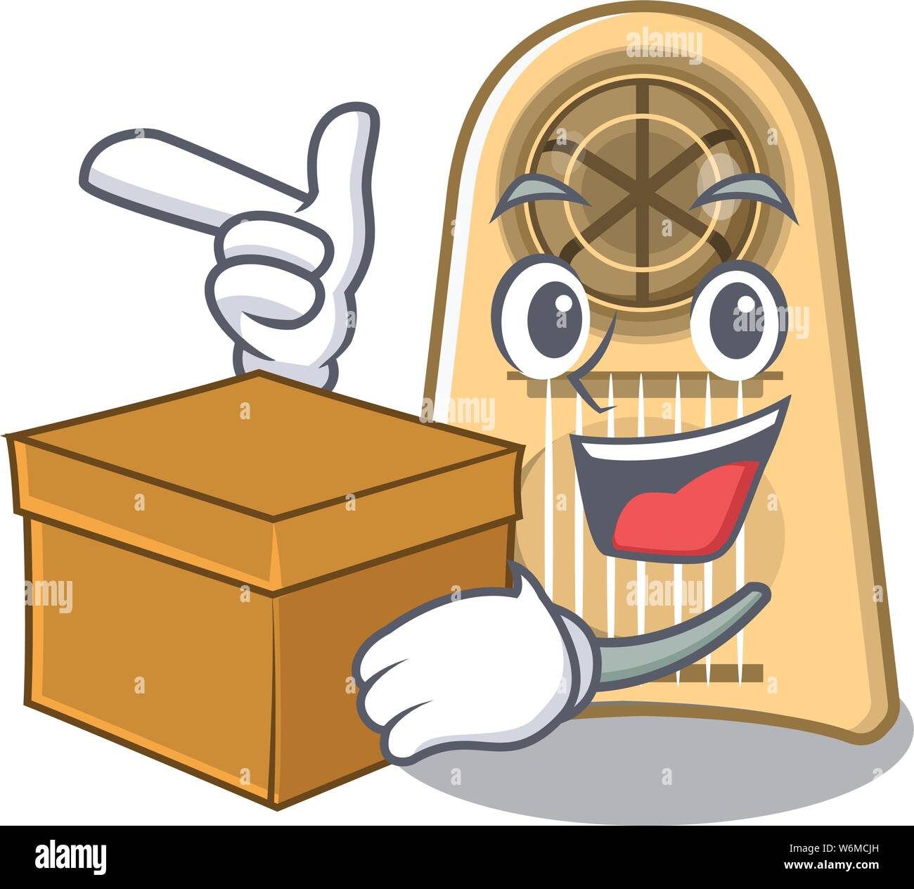 With box egg slicer in the character drawer Stock Vector