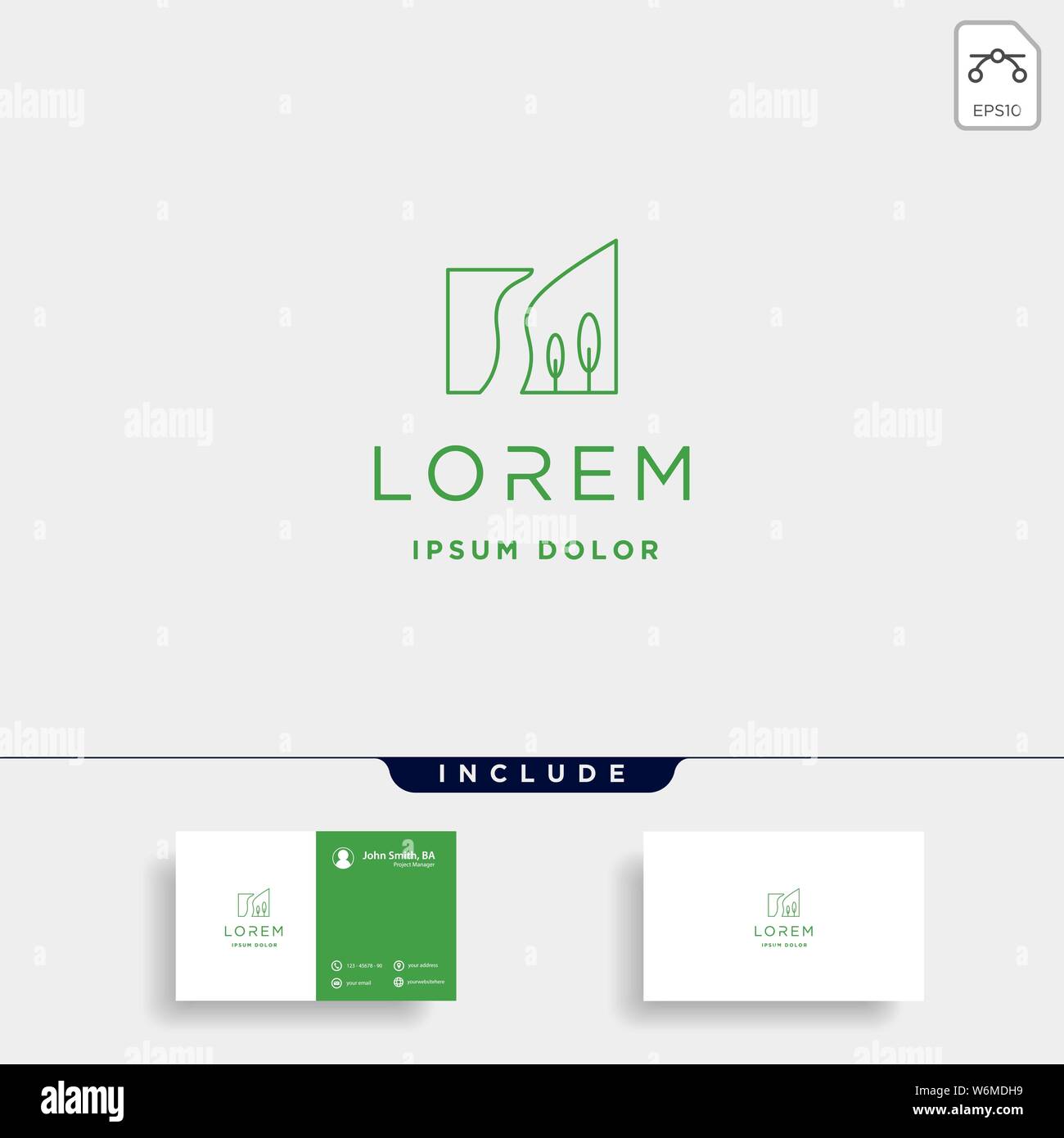 Forest Logo Vector design landscape symbol Stock Vector