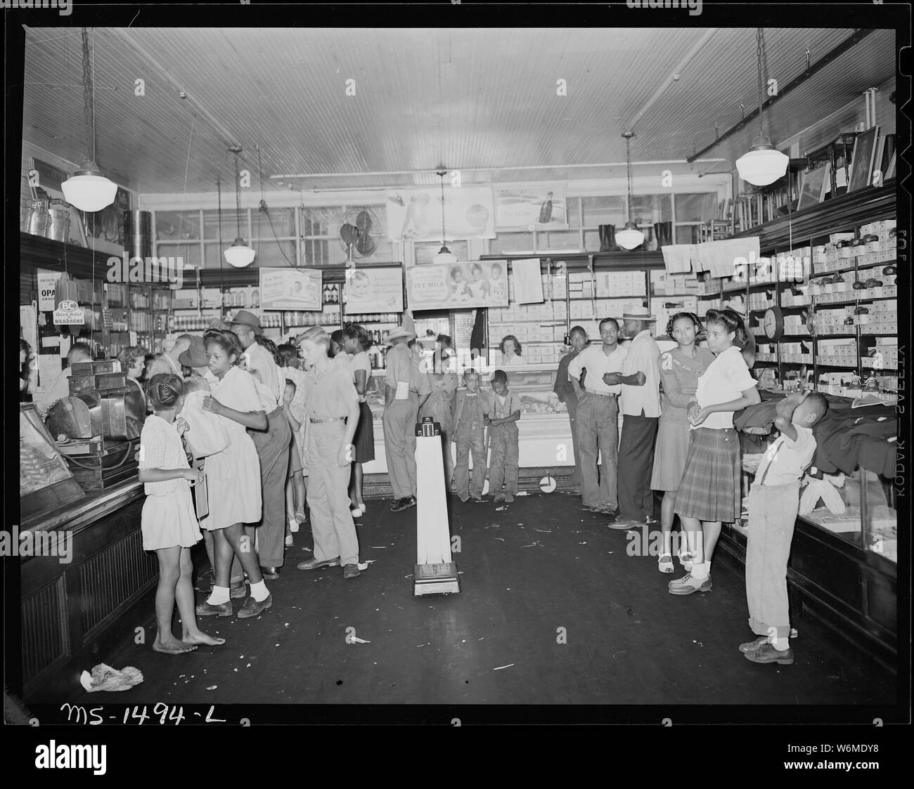 The company store is as much a gathering and visiting spot as it is a shopping place. Gilliam Coal and Coke Company, Gilliam Mine, Gilliam McDowell County, West Virginia. Stock Photo