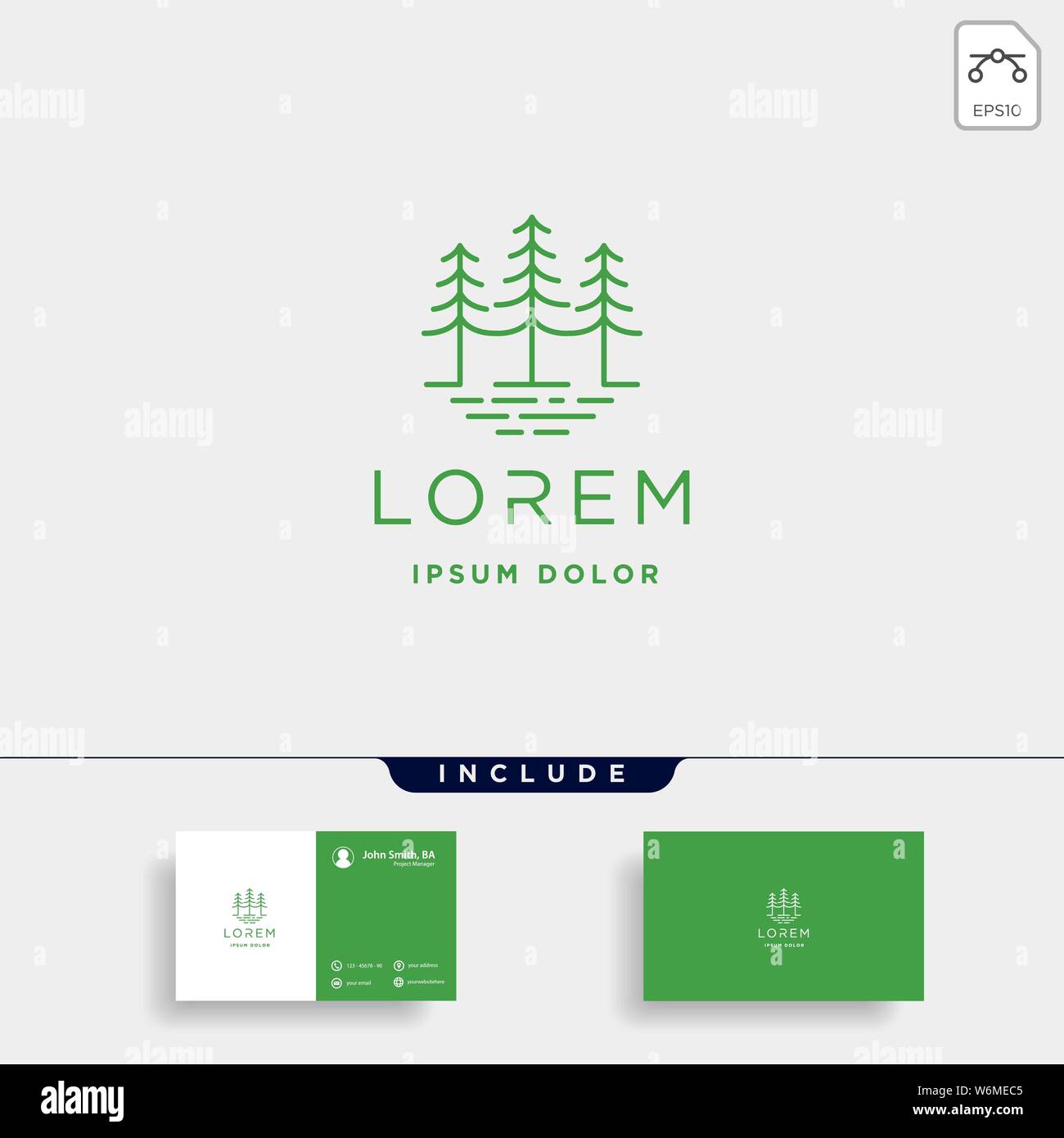 Forest Logo Vector design landscape symbol Stock Vector