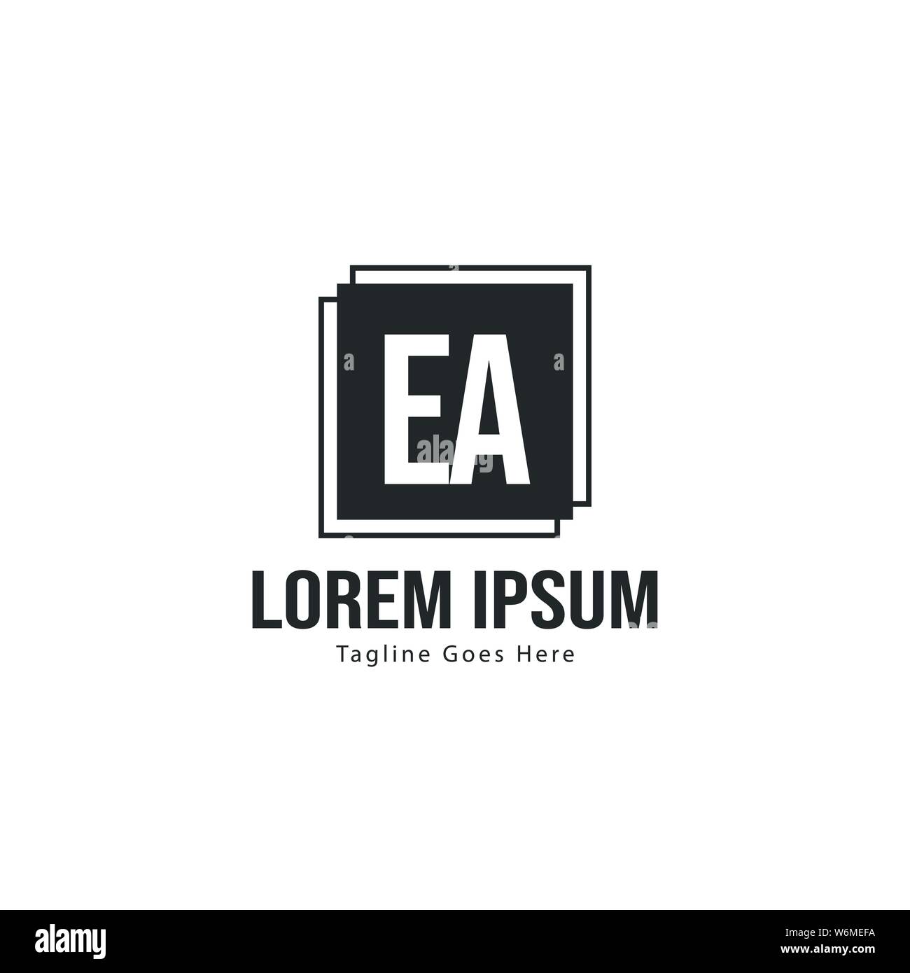Initial EA logo template with modern frame. Minimalist EA letter logo ...