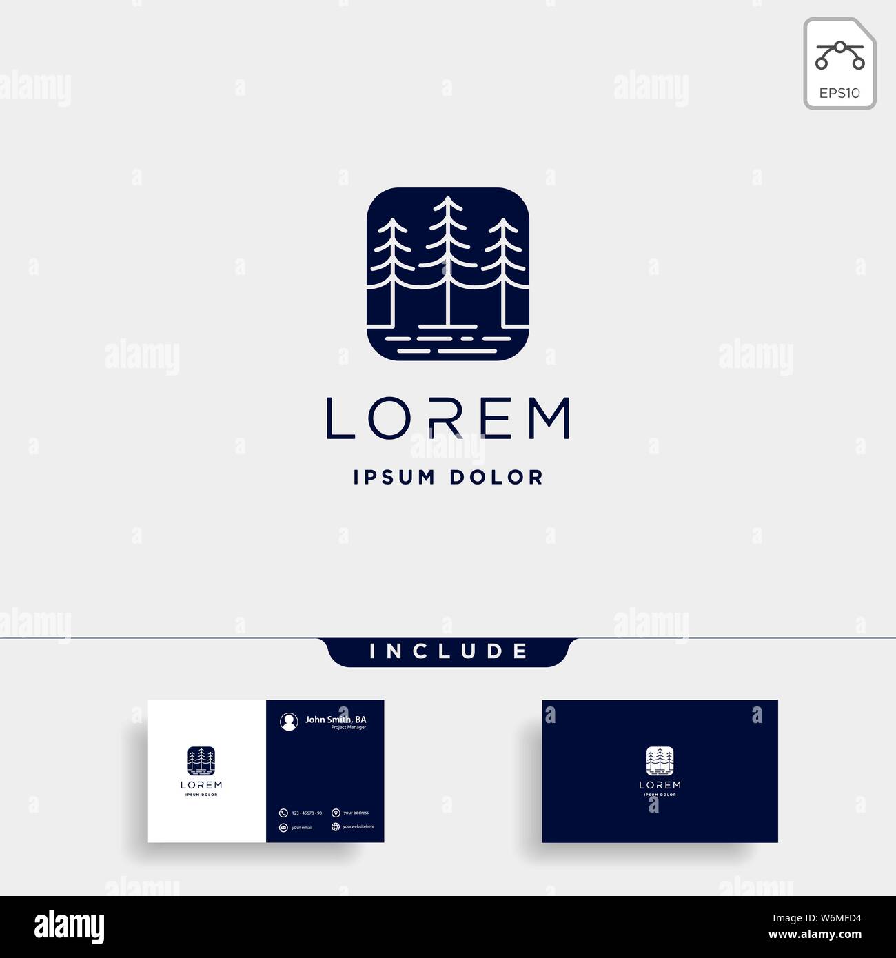 Forest Logo Vector design landscape symbol Stock Vector