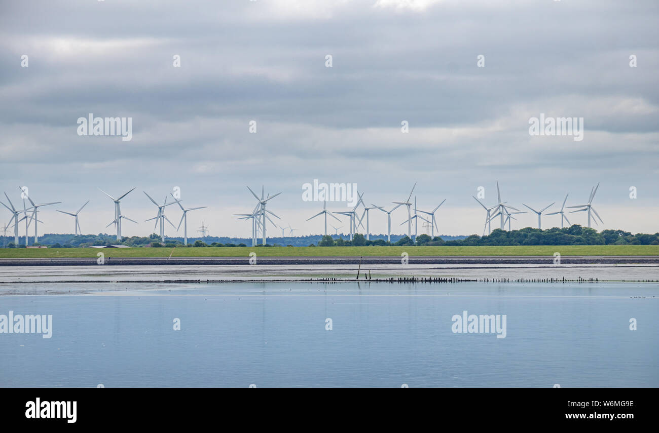 wind energy power generation in germany coast Norderney Stock Photo