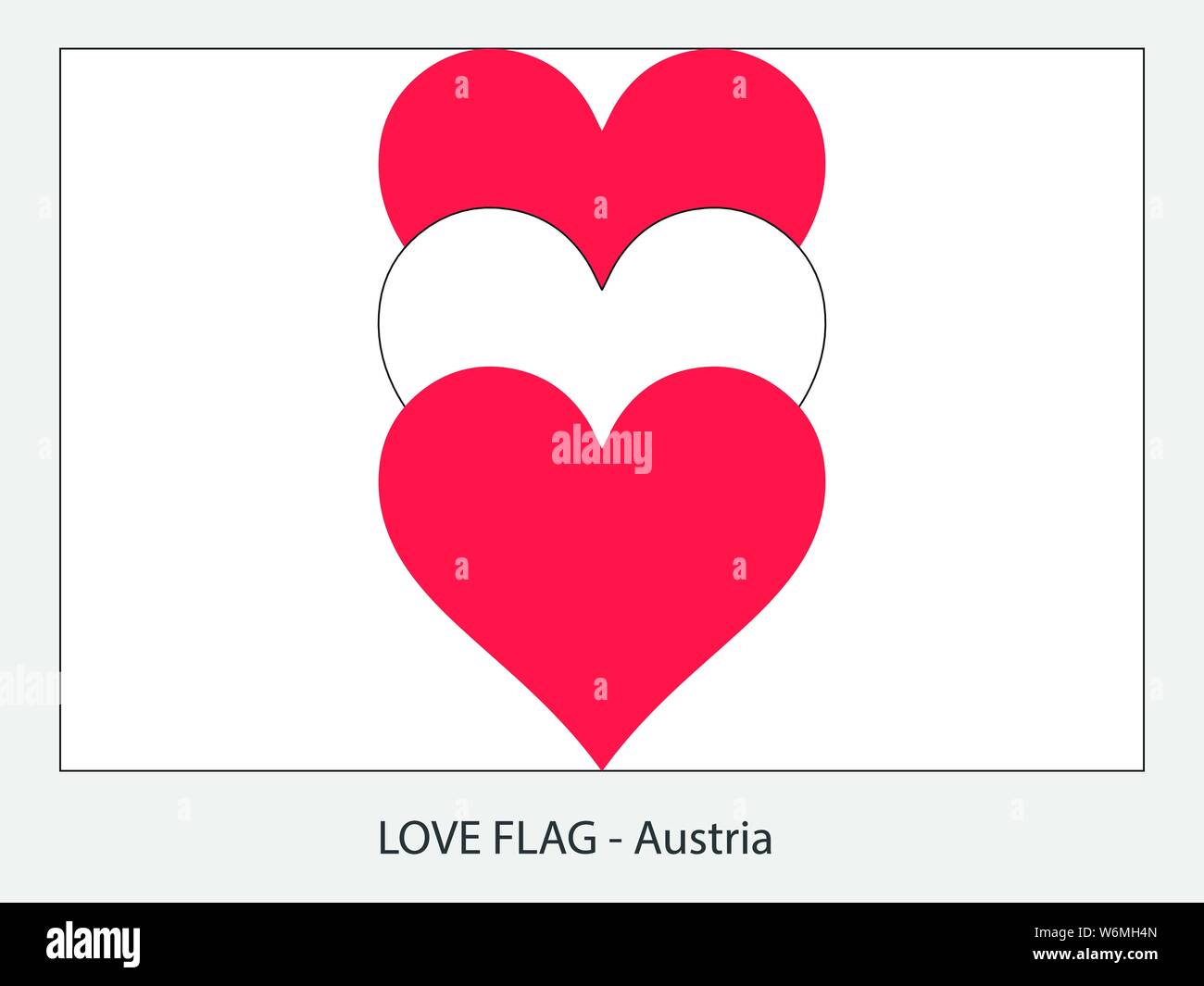 I love Austria, vector flag with heart sign symbolizing love for that country Stock Vector