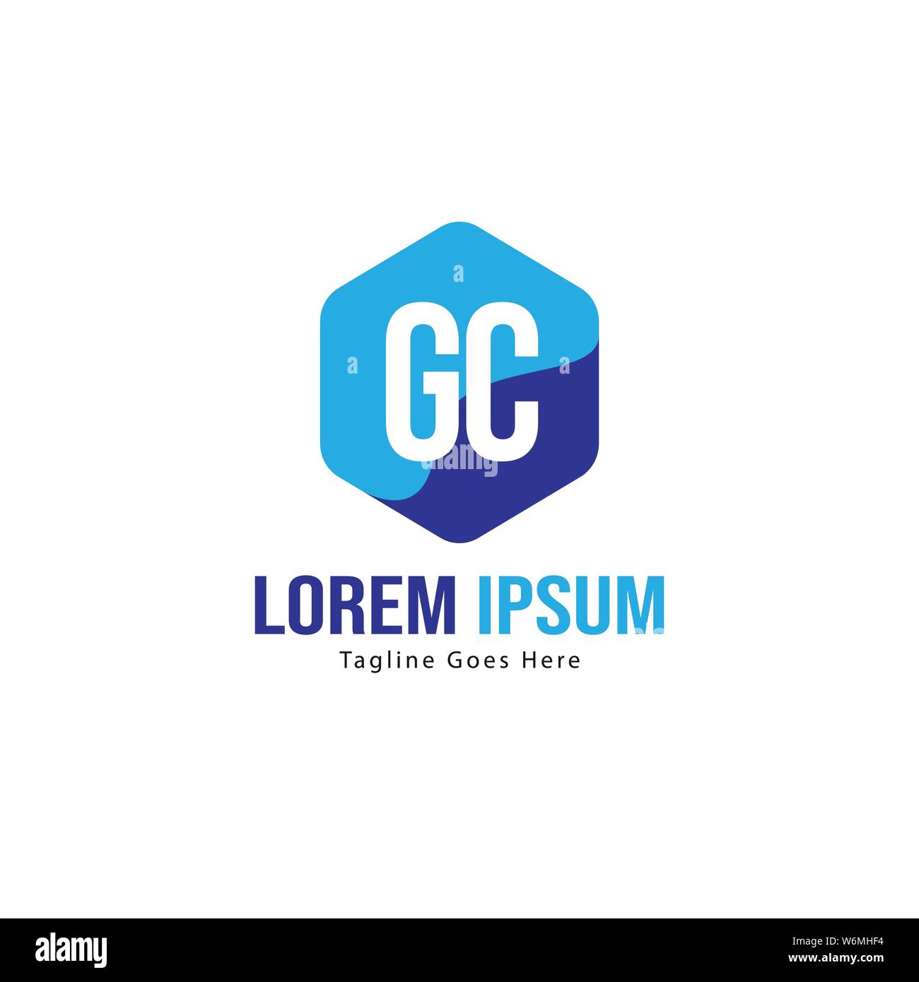 Initial GC logo template with modern frame. Minimalist GC letter logo ...