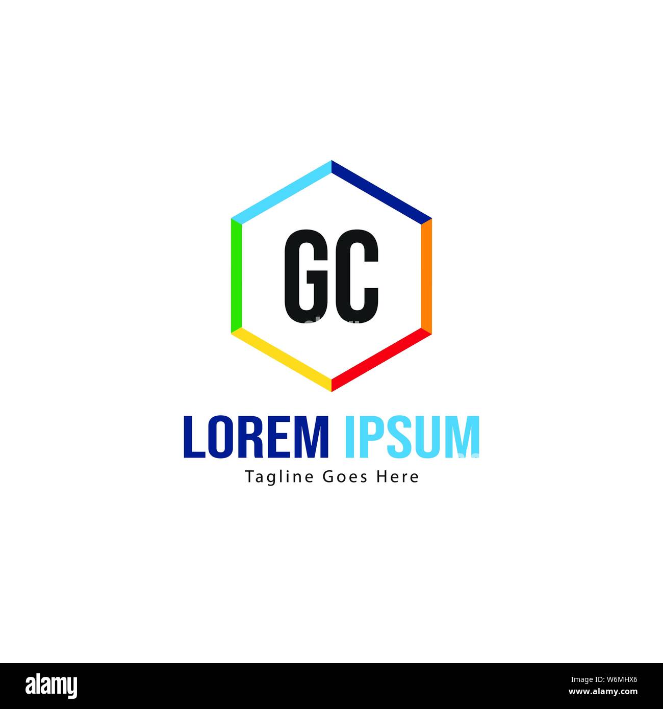 Initial GC logo template with modern frame. Minimalist GC letter logo ...