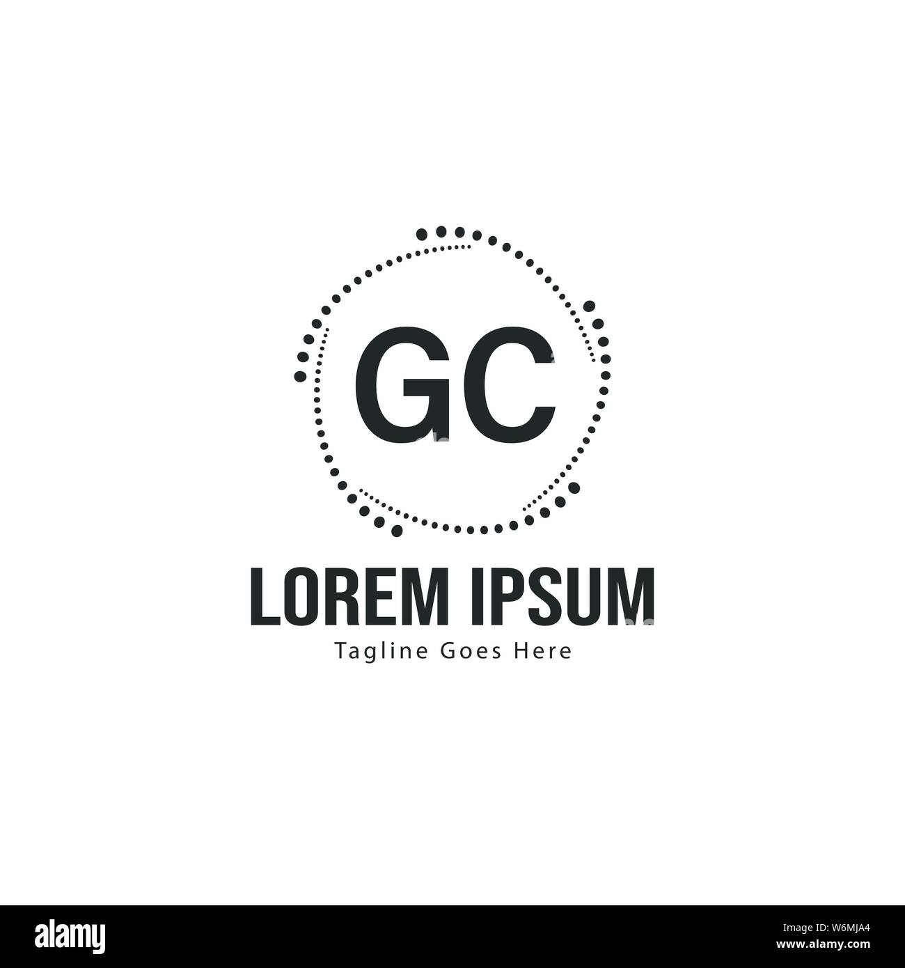 Initial GC logo template with modern frame. Minimalist GC letter logo ...