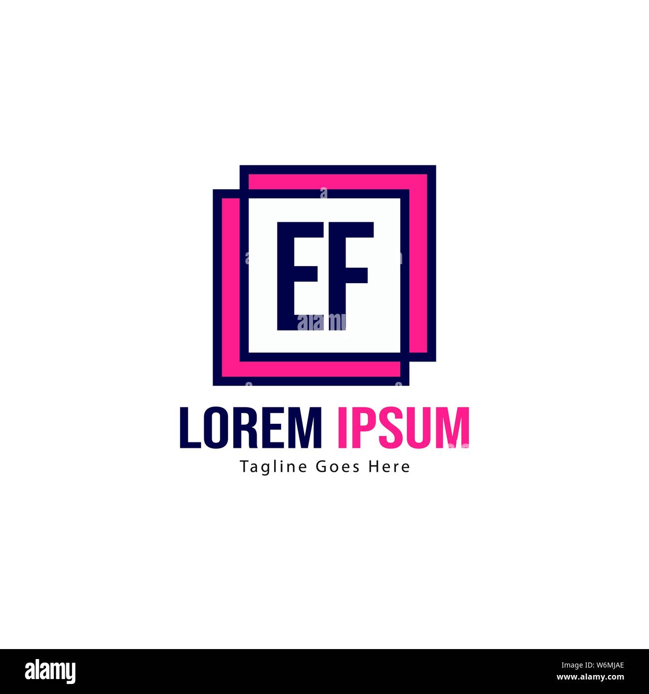 Initial EF logo template with modern frame. Minimalist EF letter logo ...