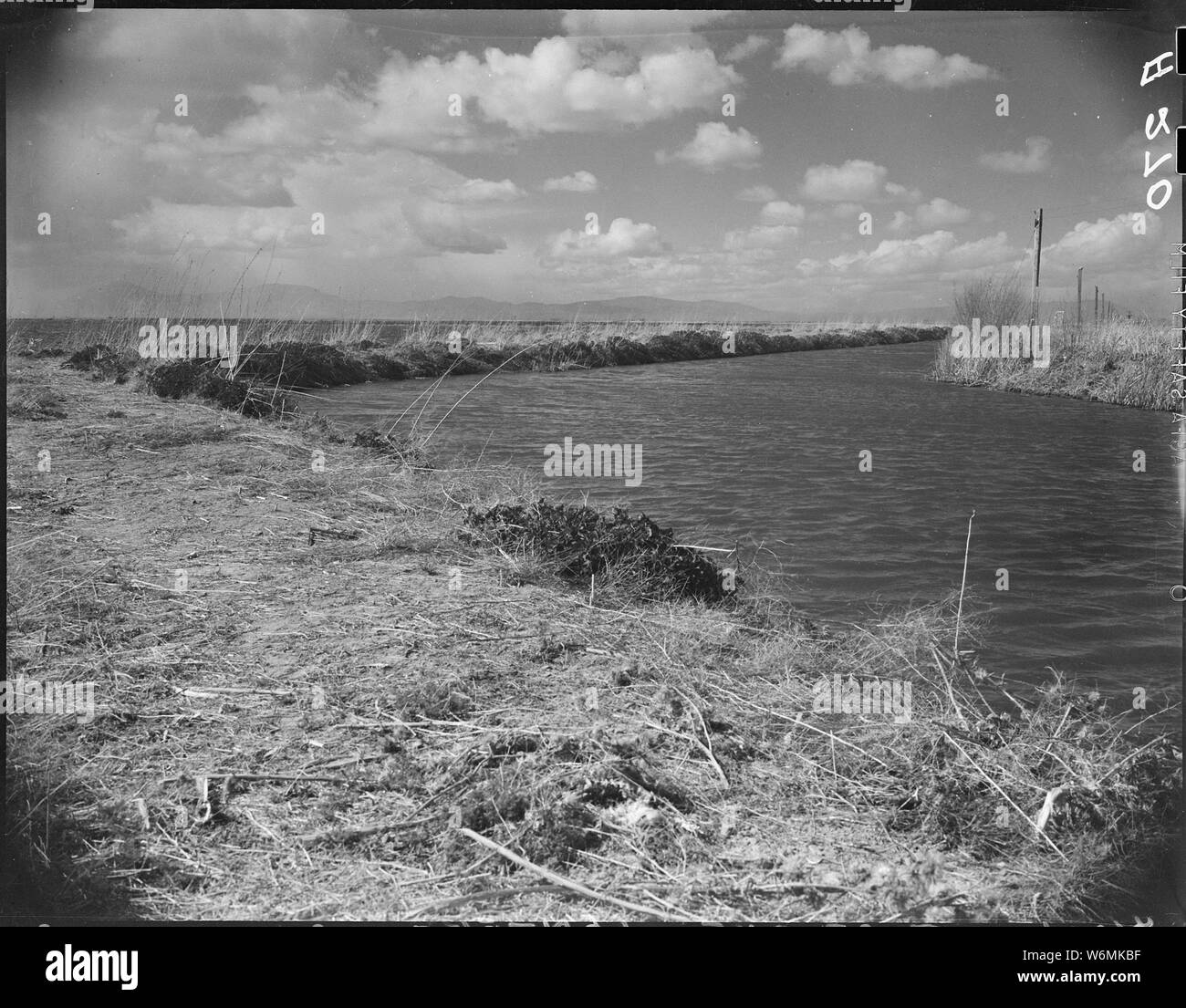 Tule Lake Relocation Center, Newell, California. Drainage ditch at this