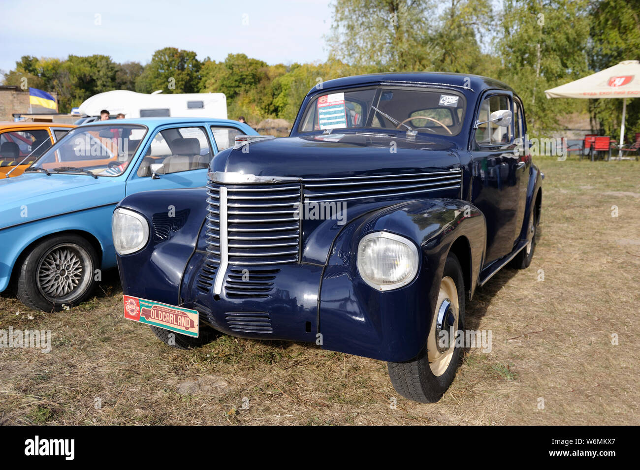 Old car Opel Capitan, model 1939 year, parked. Festival OLD CAR Land ...