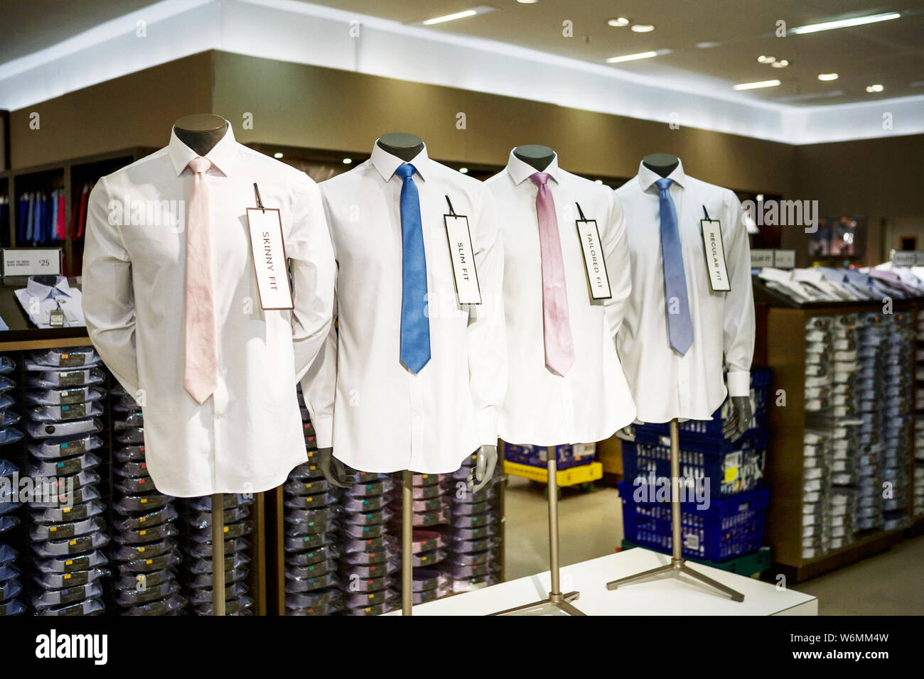 M&S, Marks and Spencer clothes: men's shirts on display Stock Photo - Alamy