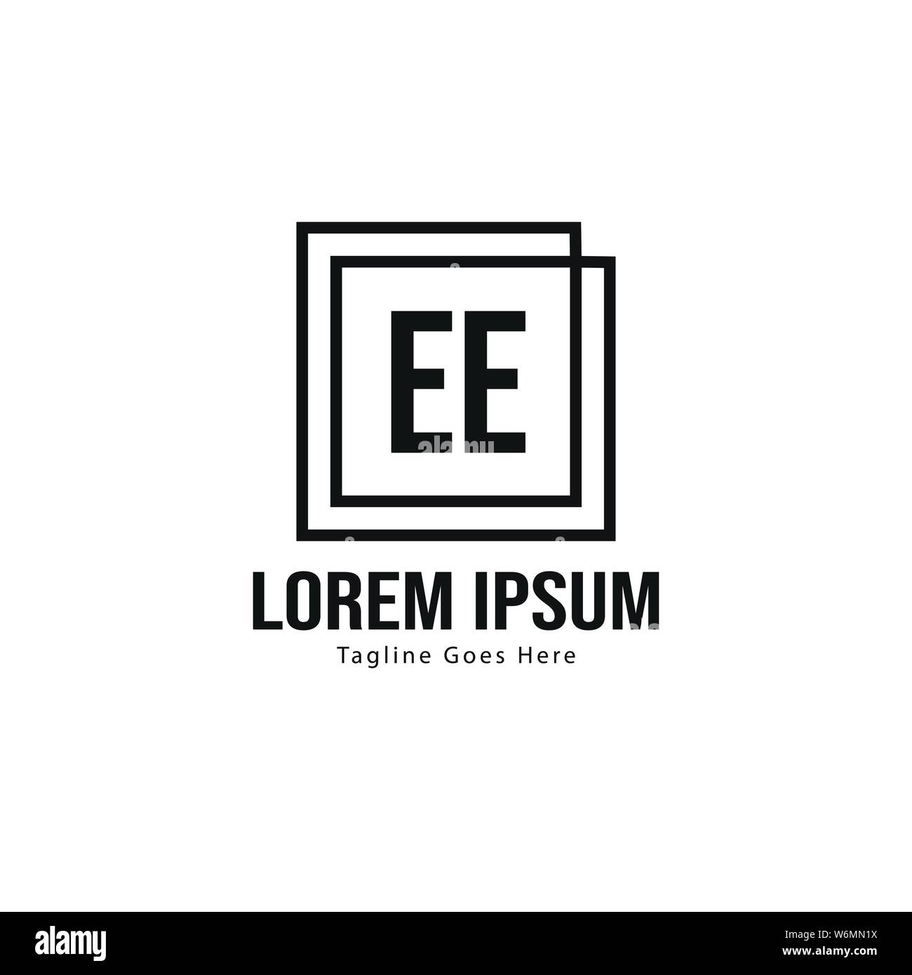 Initial EE logo template with modern frame. Minimalist EE letter logo ...