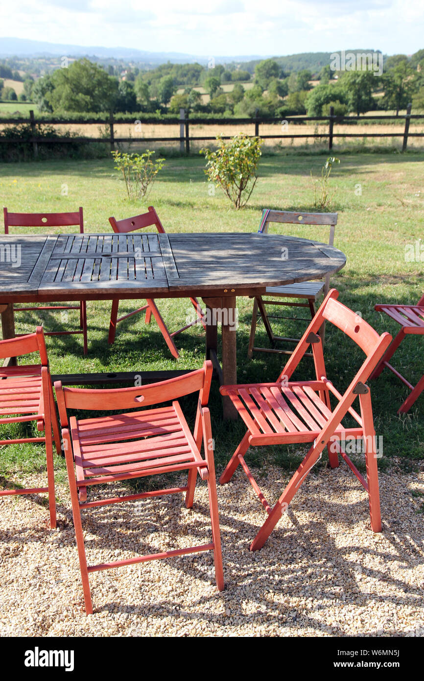 garden furniture Burgundy France Stock Photo Alamy