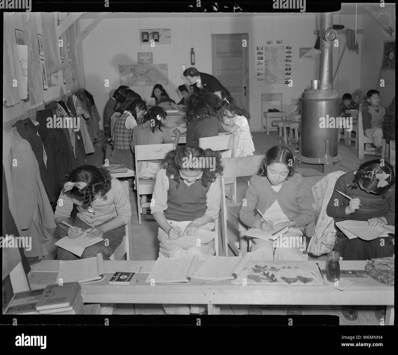 Tule Lake Relocation Center, Newell, California. View in grammer school ...