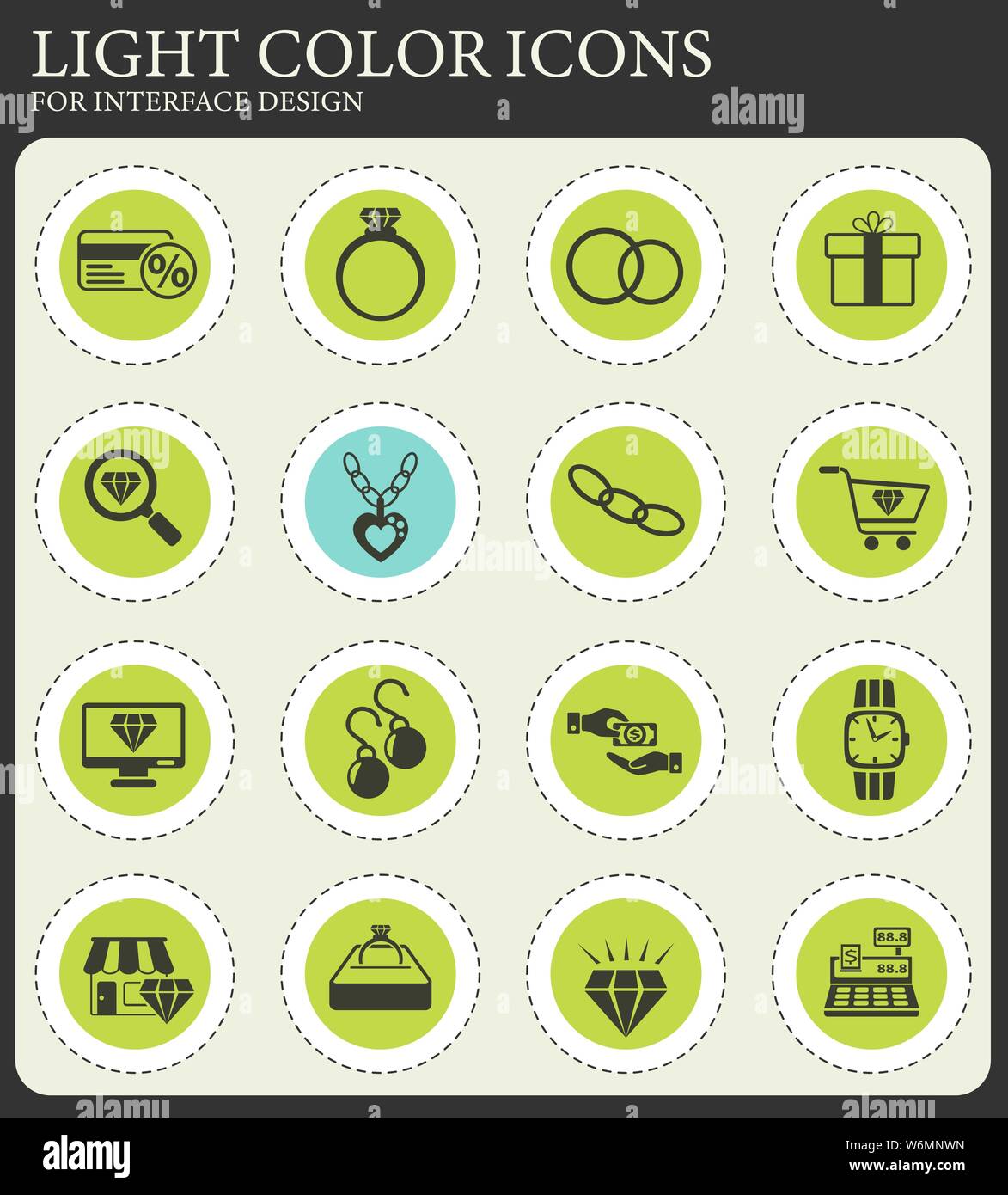 jewerly store web icons for user interface design Stock Vector