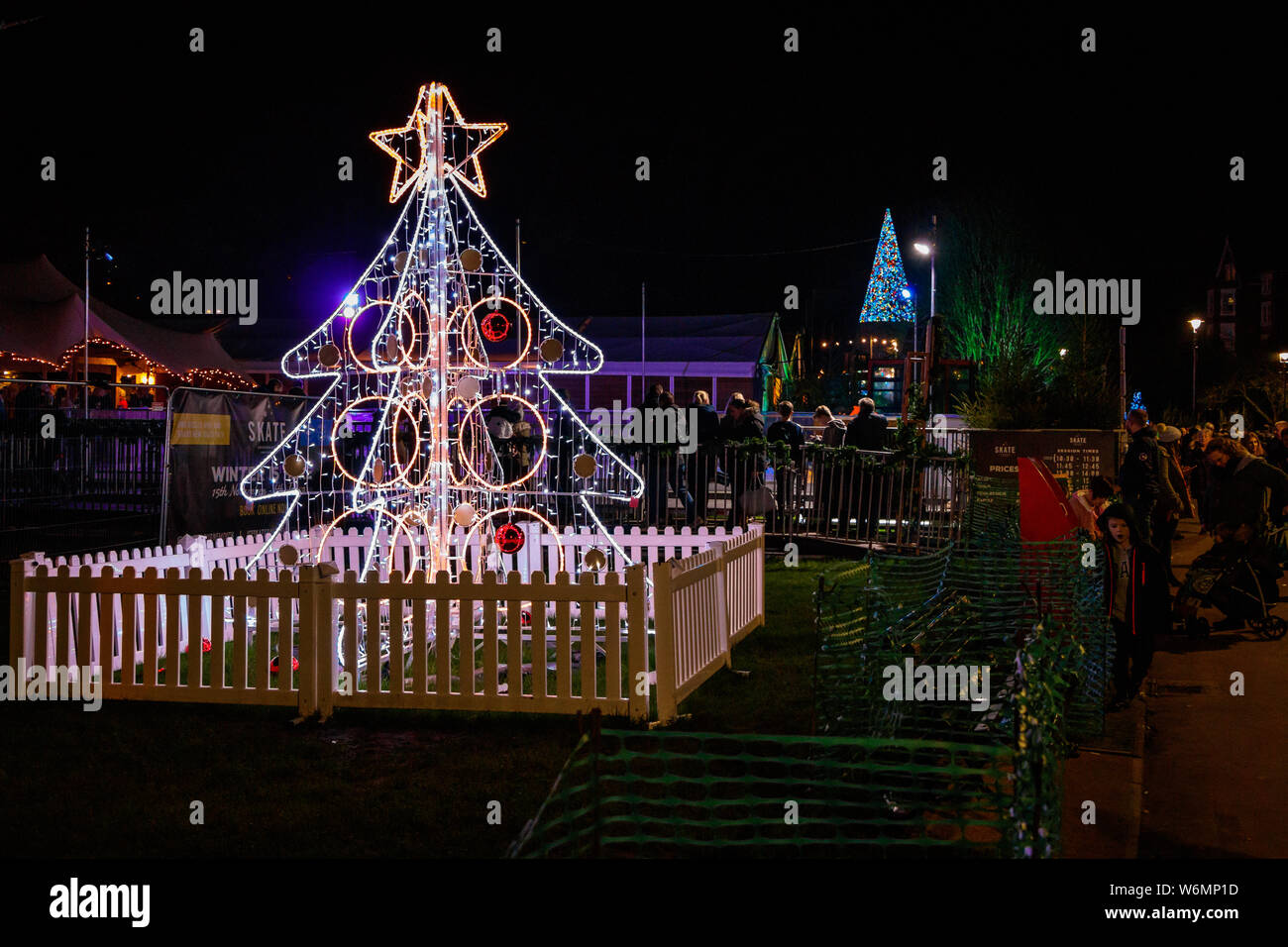 Christmas Lights 2018 in the Victorian Lower Gardens Bournemouth UK