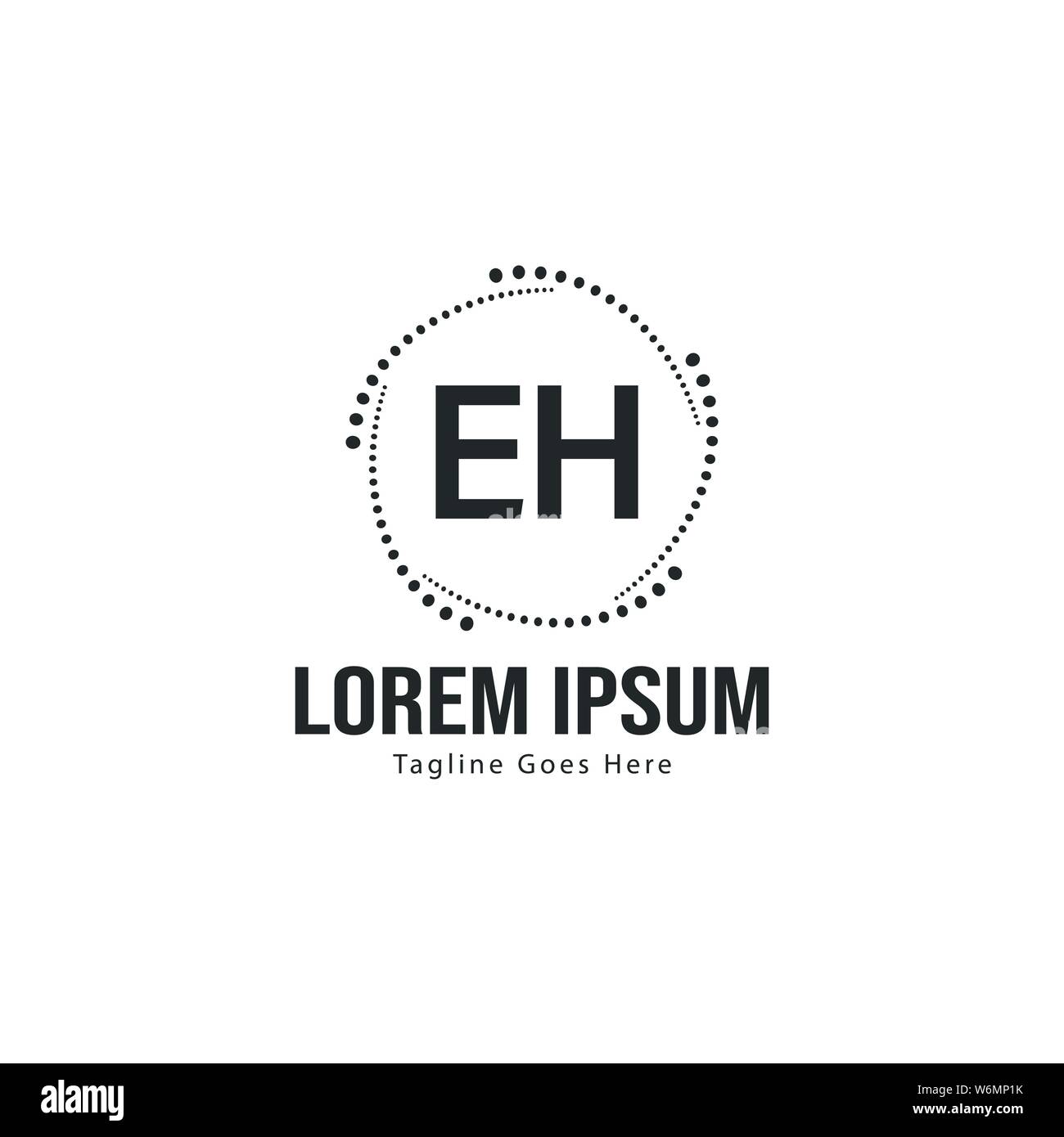 Initial EH logo template with modern frame. Minimalist EH letter logo ...