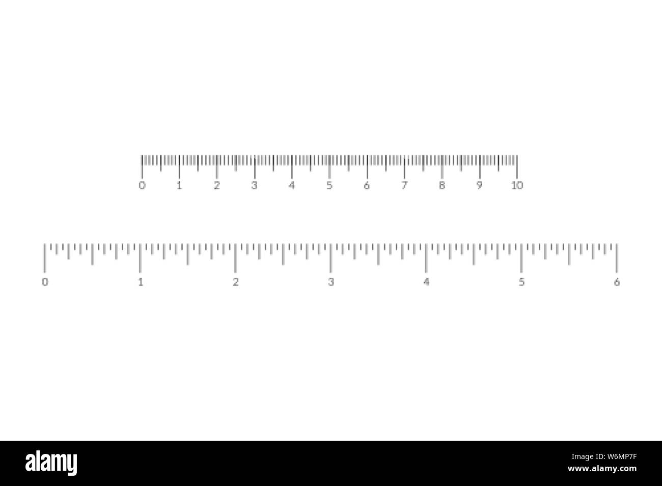 Imperial and metric units measure scale overlay bar for ruler Stock Vector