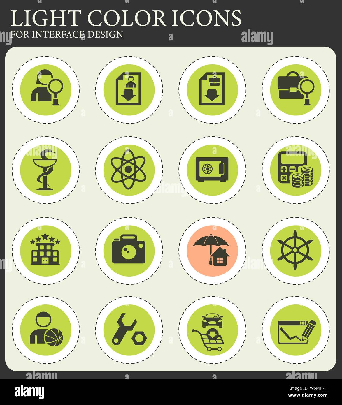 job search vector icons for web and user interface design Stock Vector ...