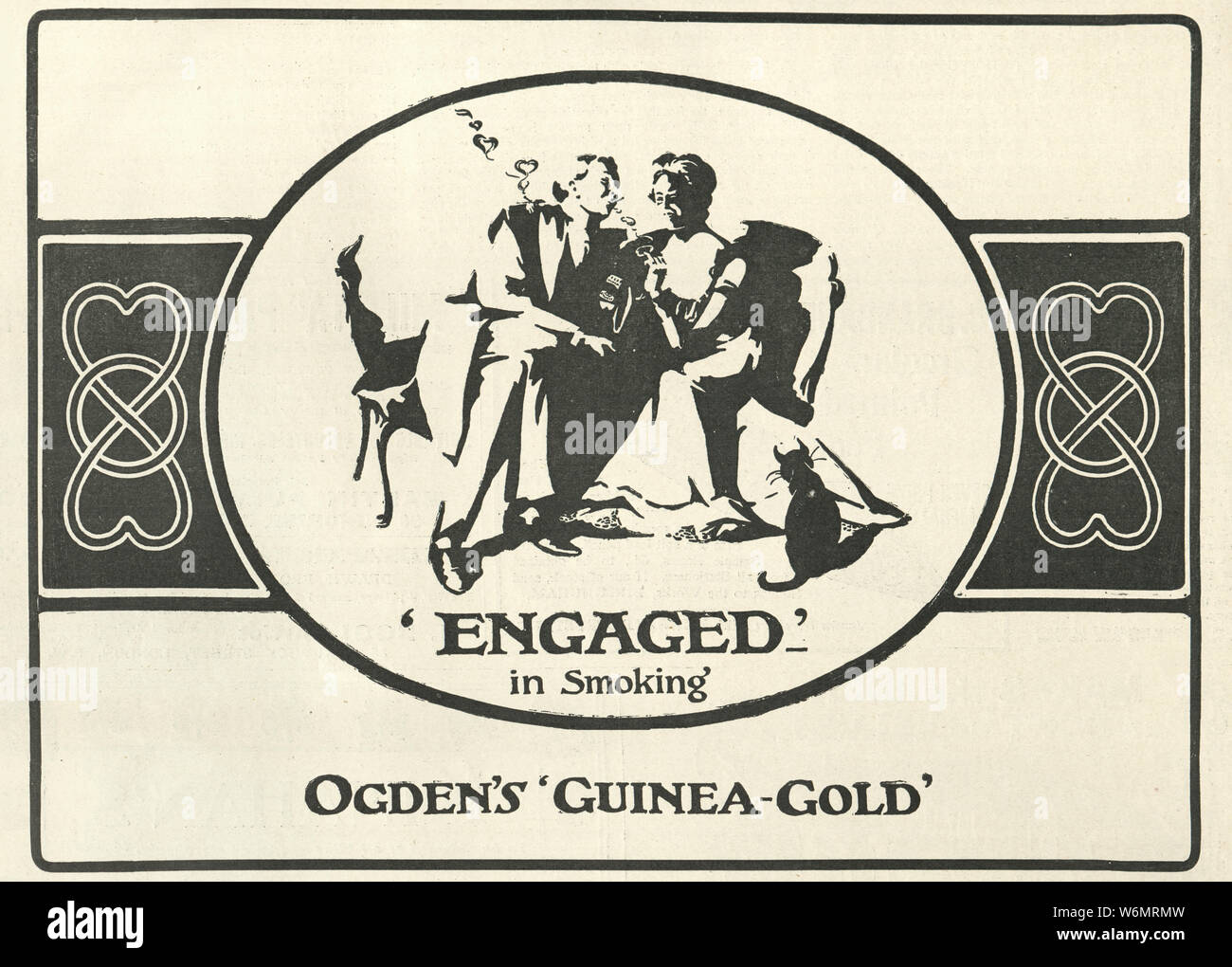 Edwardian advert for ogden's guinea gold smoking tobacco , 1902 Stock Photo