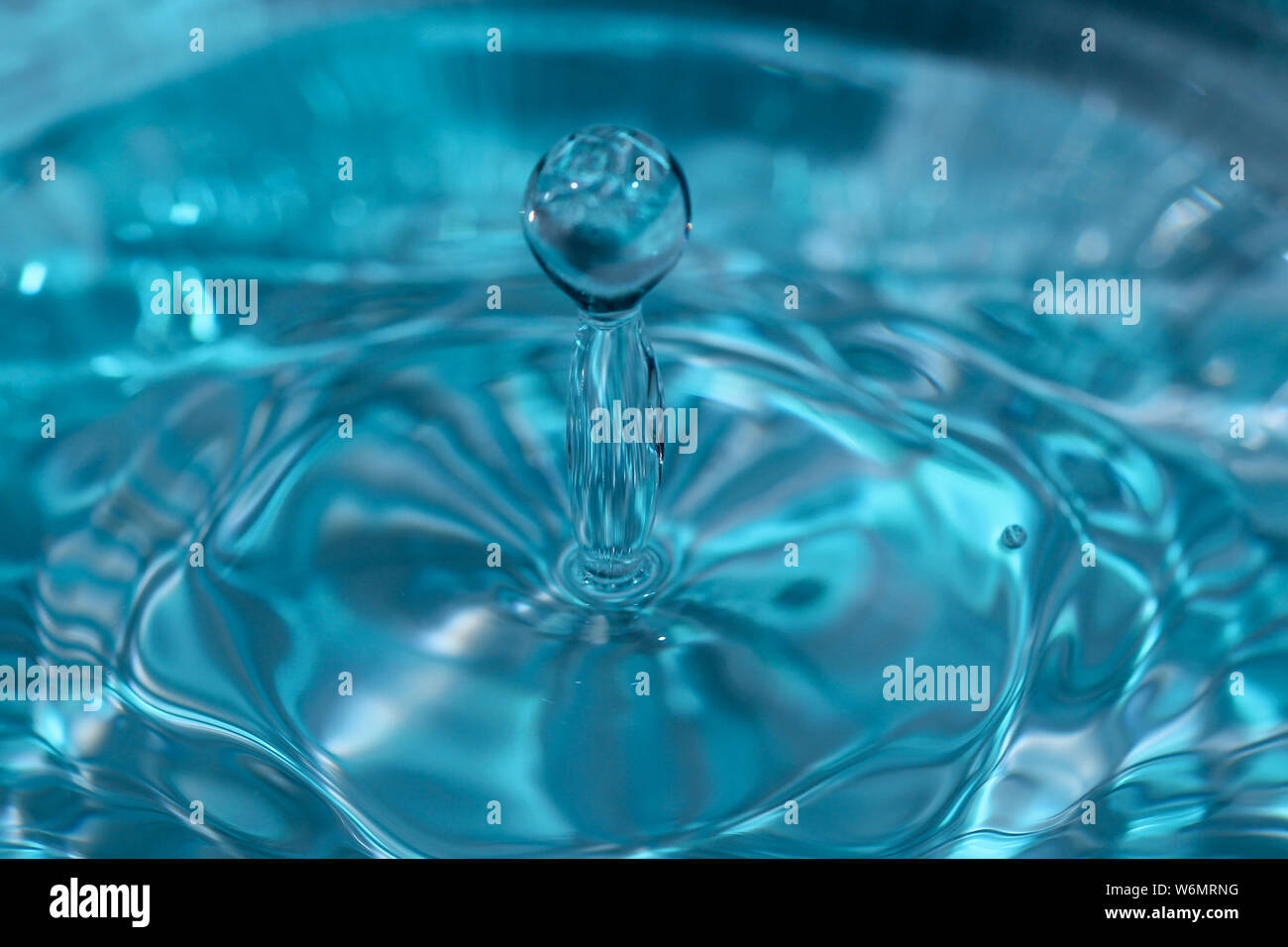 Texture Background With Falling Water Drops And Waves With Blue Water Stock Photo Alamy