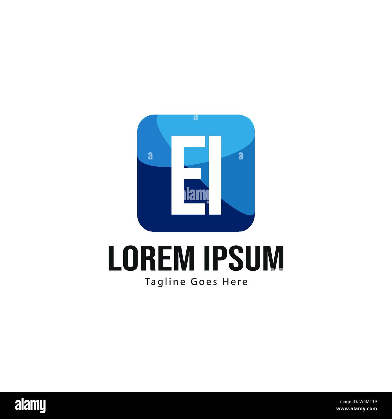 Initial EI logo template with modern frame. Minimalist EI letter logo ...