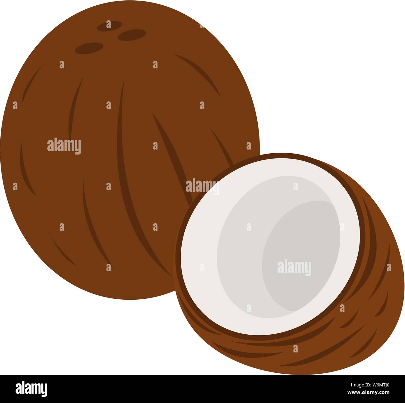 Coconut Icon Food Label Logo For Web And Banners Cartoon Vector