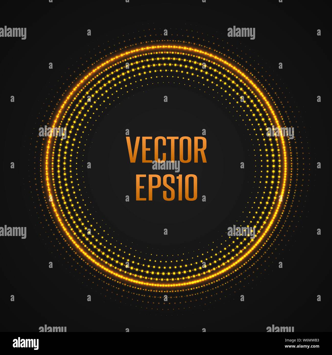 Abstract Halftone circle vector frame with Glowing abstract random dots ...