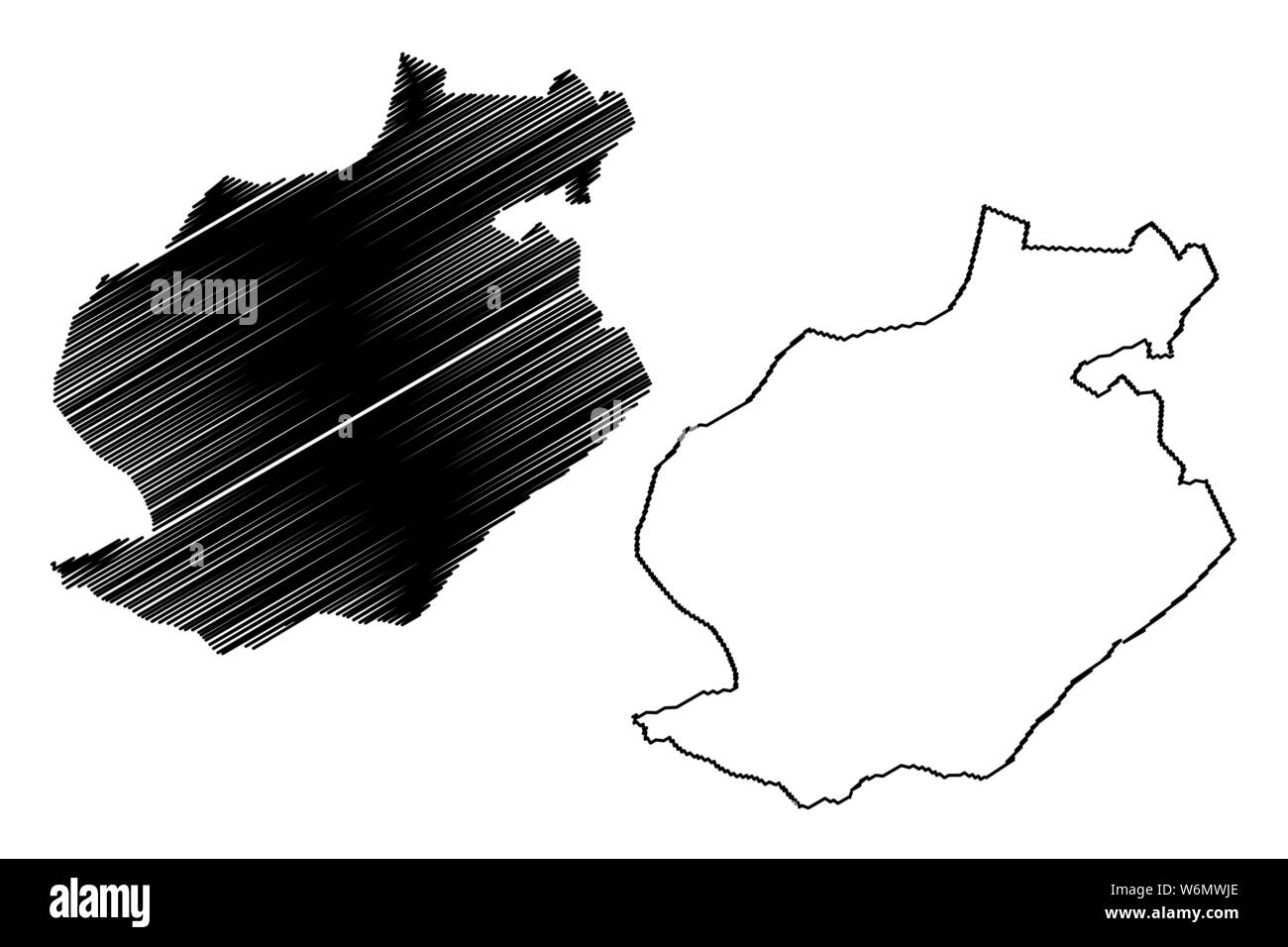 Harare Metropolitan Province (Republic of Zimbabwe, Provinces of Zimbabwe) map vector illustration, scribble sketch Harare map Stock Vector