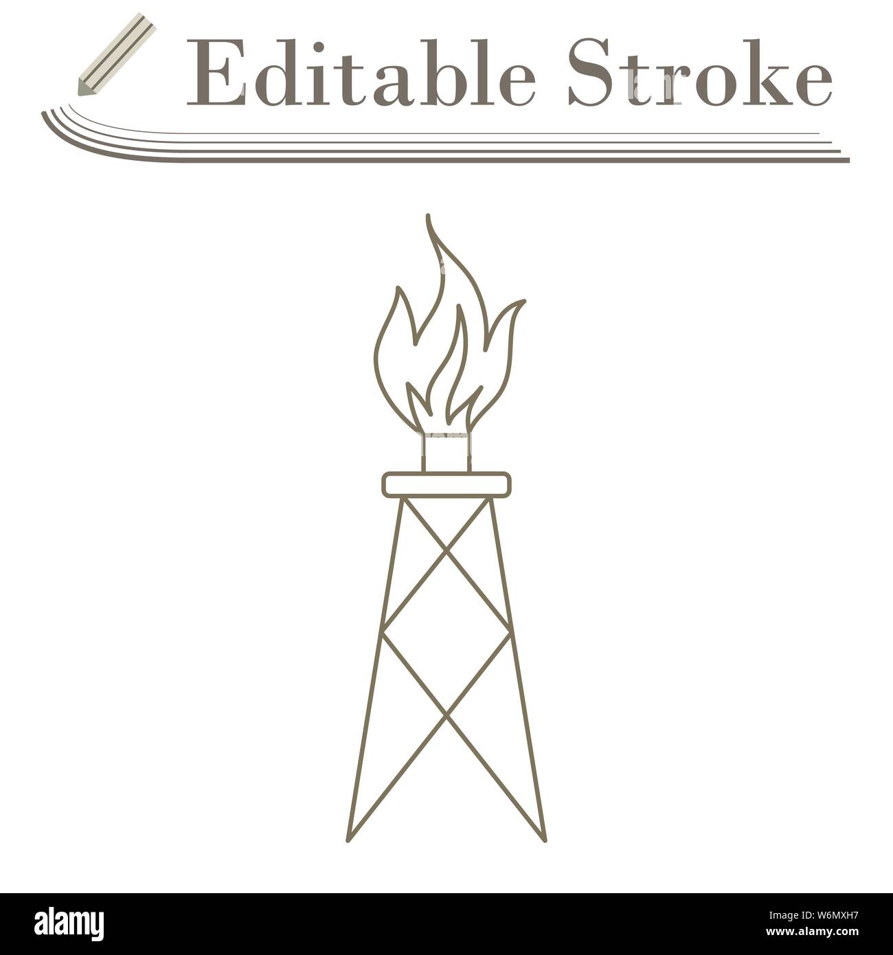 Gas Tower Icon. Editable Stroke Simple Design. Vector Illustration ...
