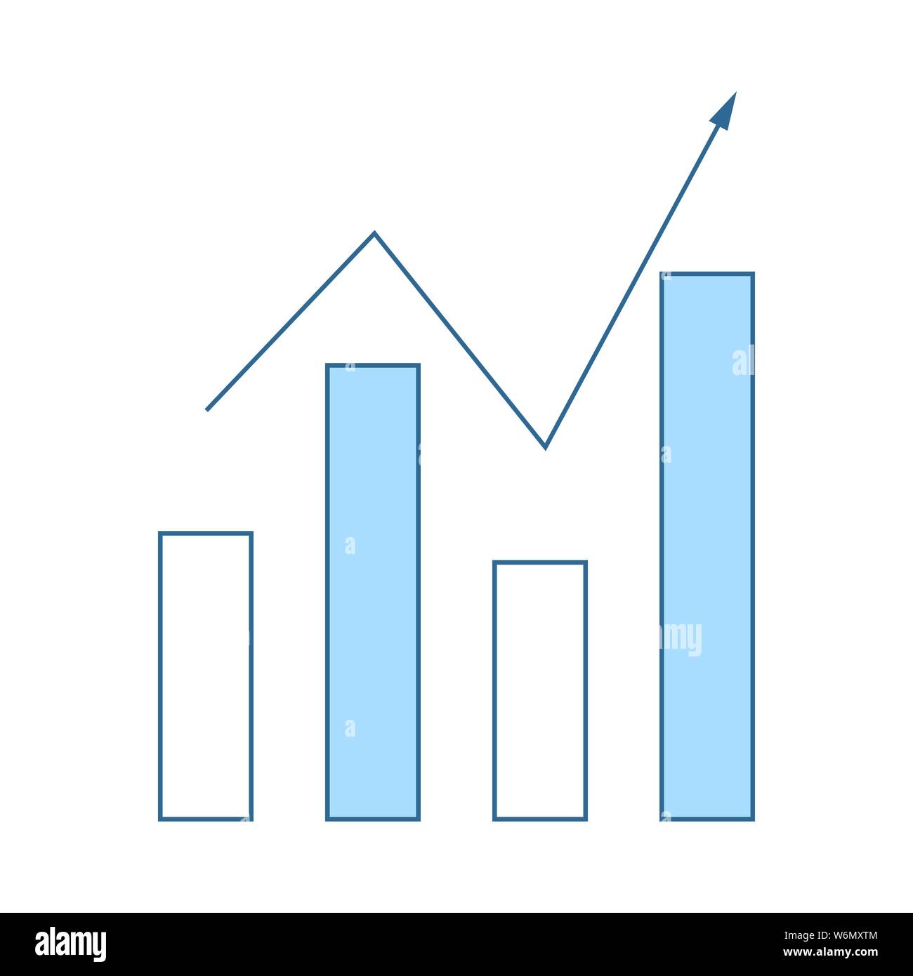 Analytics Chart Icon. Thin Line With Blue Fill Design. Vector ...