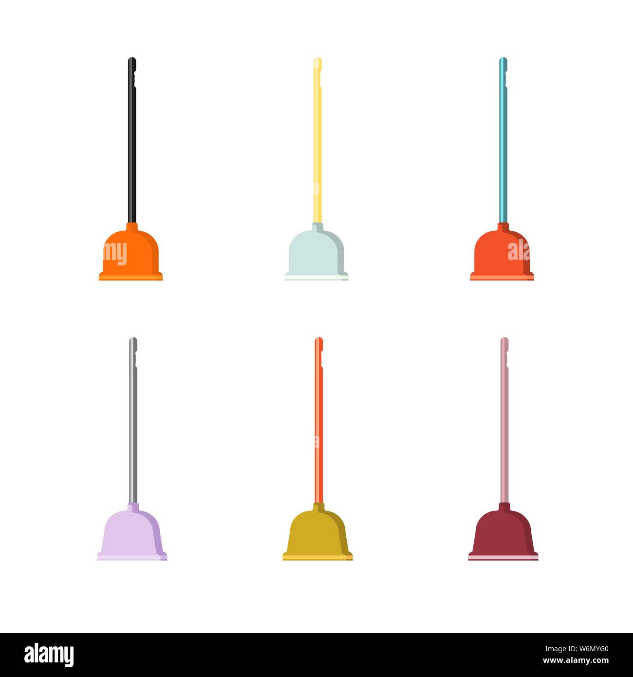 Vector rubber plunger for toilet cleaning Stock Vector