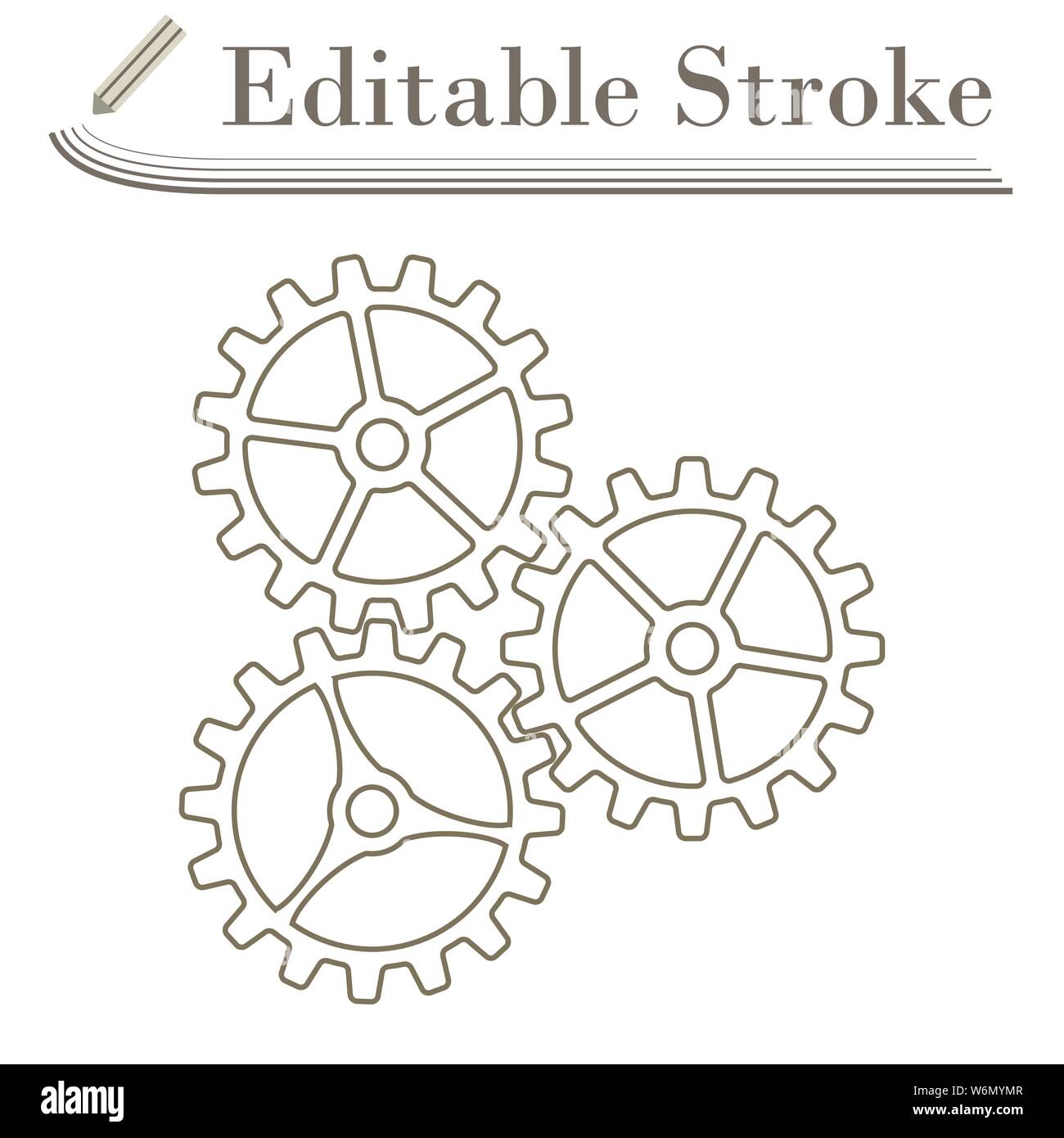 Gear Icon. Editable Stroke Simple Design. Vector Illustration Stock ...