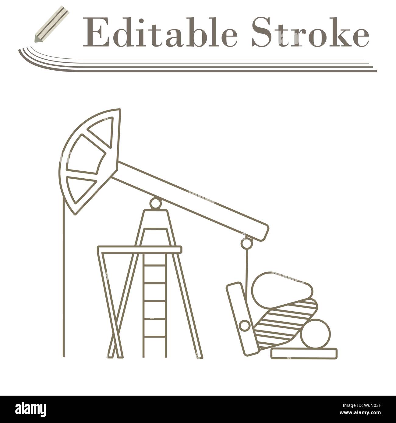 Oil Pump Icon. Editable Stroke Simple Design. Vector Illustration. Stock Vector