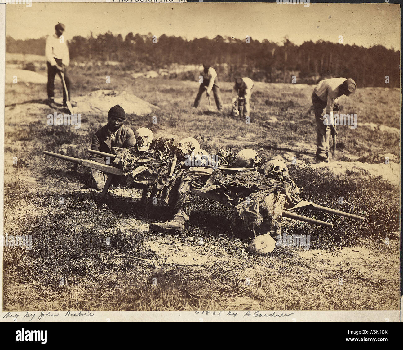 Virginia, Cold Harbor. A burial party on the Battlefield; General notes:  Use War and Conflict Number 258 when ordering a reproduction or requesting information about this image. Stock Photo
