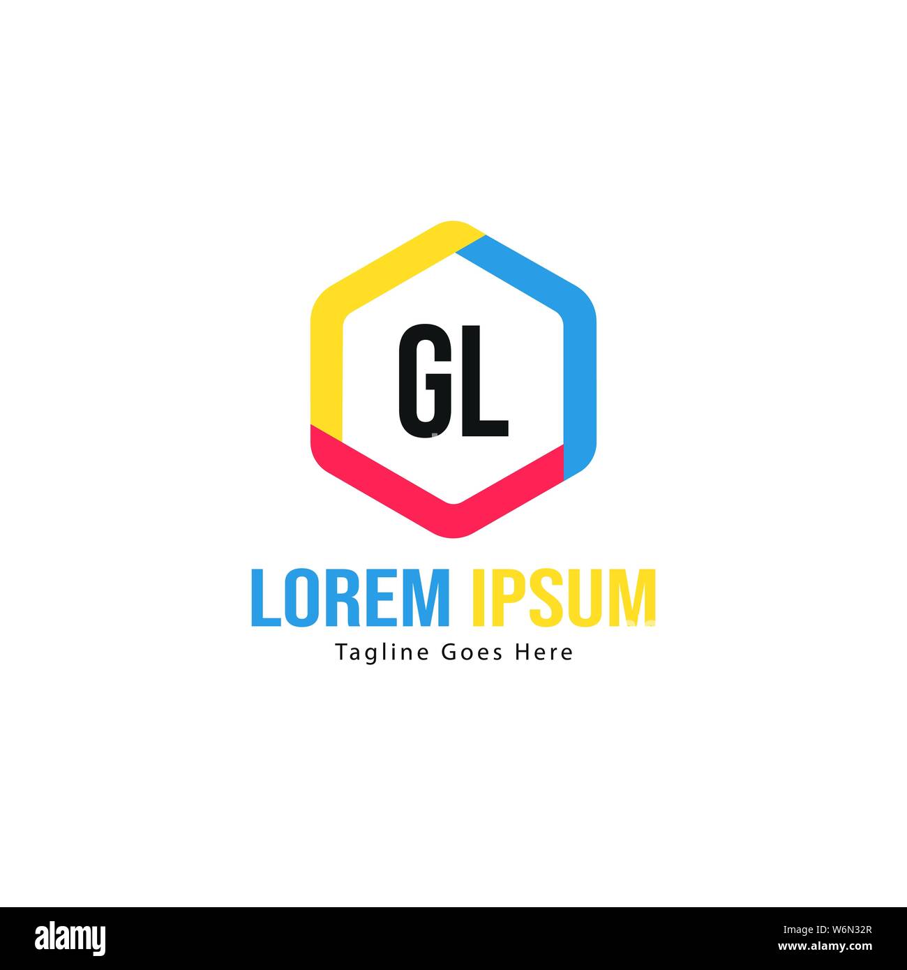Initial GL logo template with modern frame. Minimalist GL letter logo ...