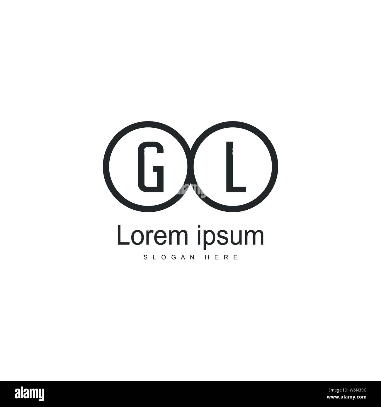 Initial GL logo template with modern frame. Minimalist GL letter logo ...