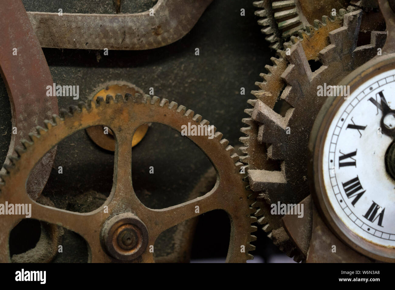 Traditional Clock Components old ancient tower clock mechanism detail close up Stock Photo - Alamy