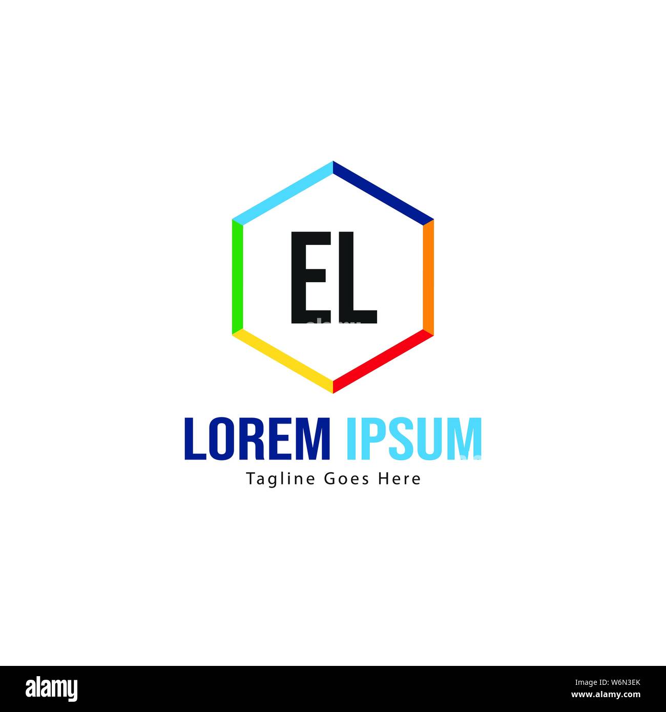 Initial EL logo template with modern frame. Minimalist EL letter logo ...