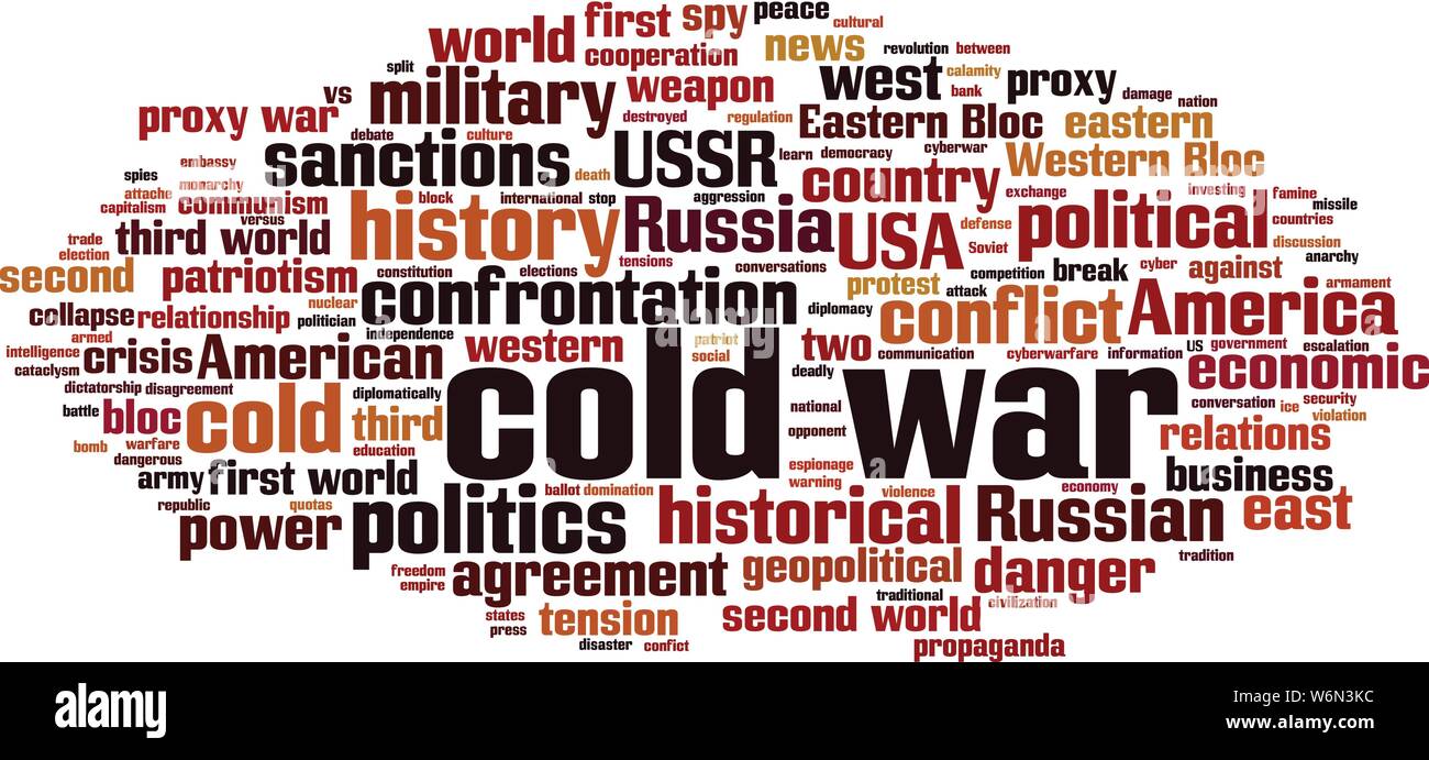 Cold war word cloud concept. Collage made of words about cold war. Vector illustration Stock Vector